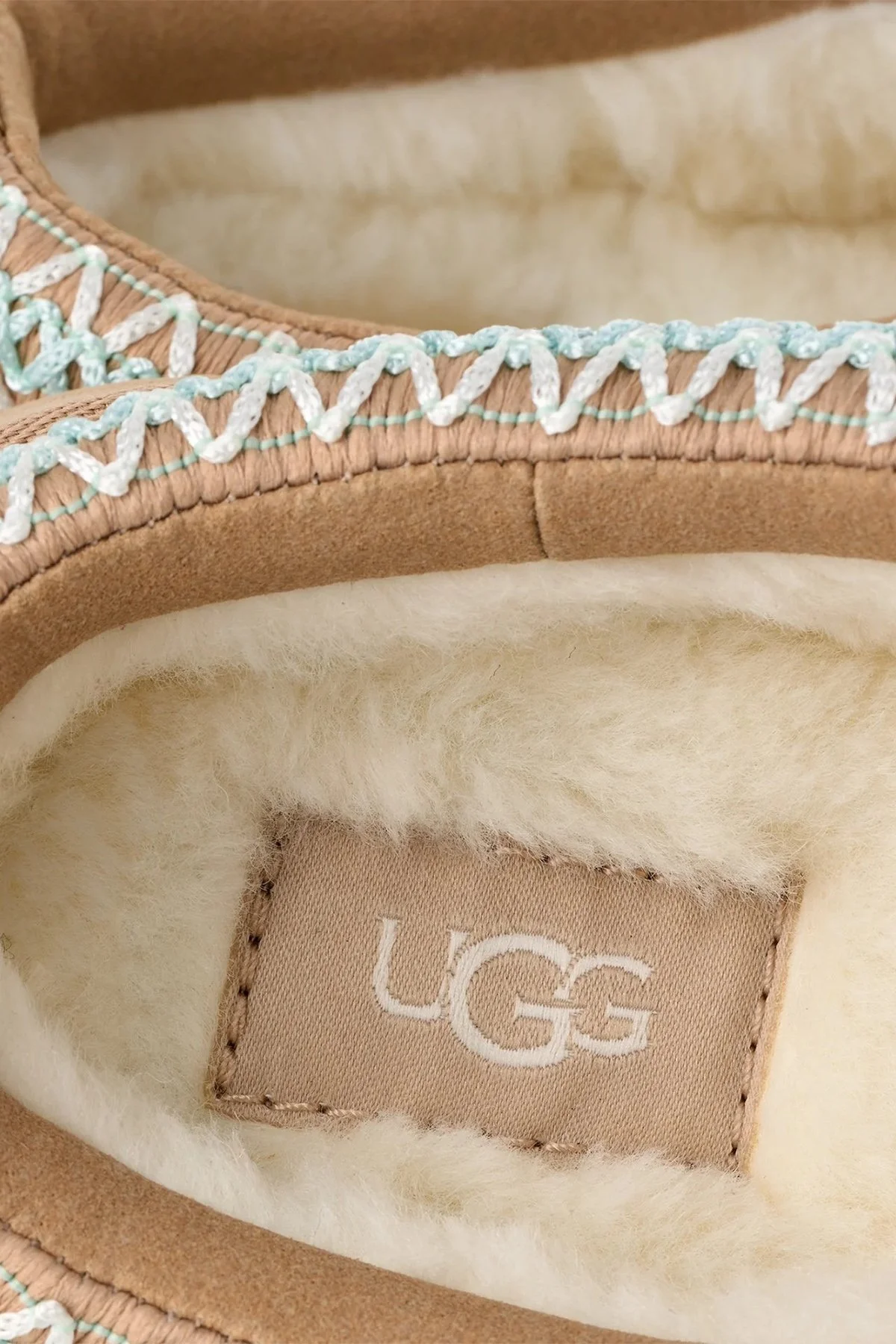 Ugg Logolu Hakiki Deri Yünlü Süet Bayan Terlik 1143776K KUM - 5