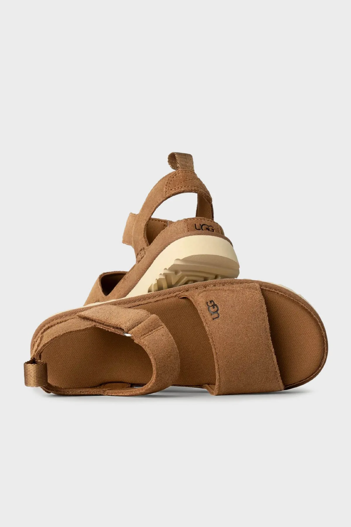 Ugg Logolu Süet Kalın Taban Cırtlı Kadın Sandalet 1136783 TABA - 3