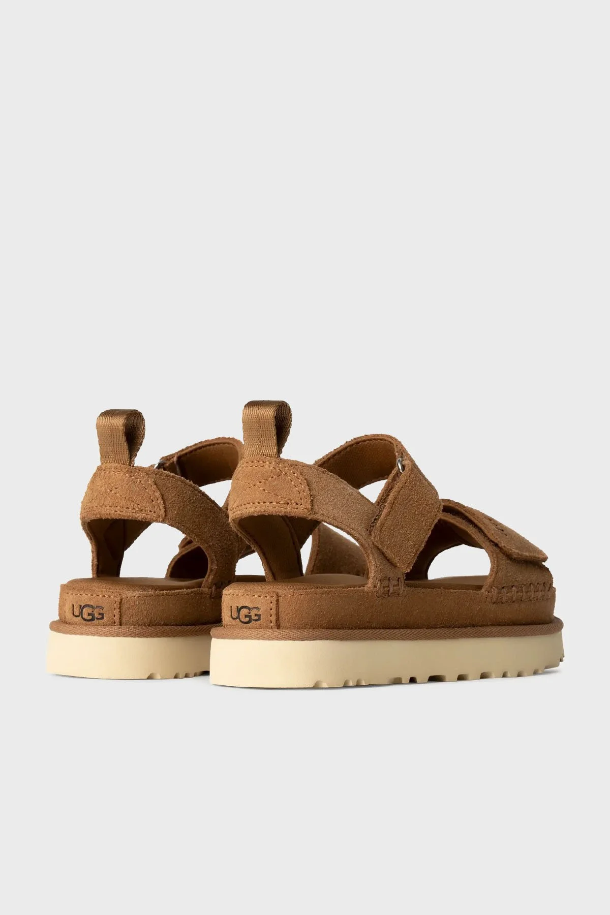 Ugg Logolu Süet Kalın Taban Cırtlı Kadın Sandalet 1136783 TABA - 4