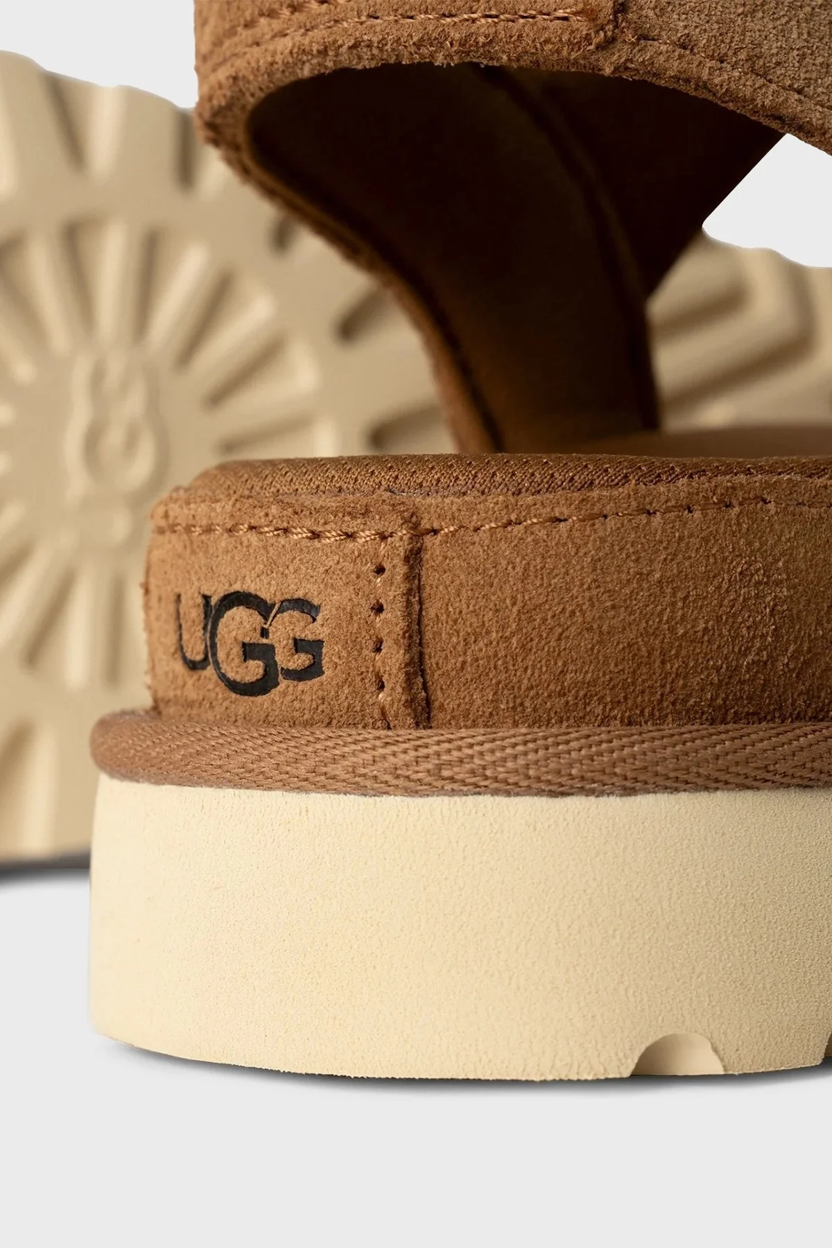 Ugg Logolu Süet Kalın Tırlıklı Taban Cırtlı Çocuk Sandalet 1136539K TABA - 5