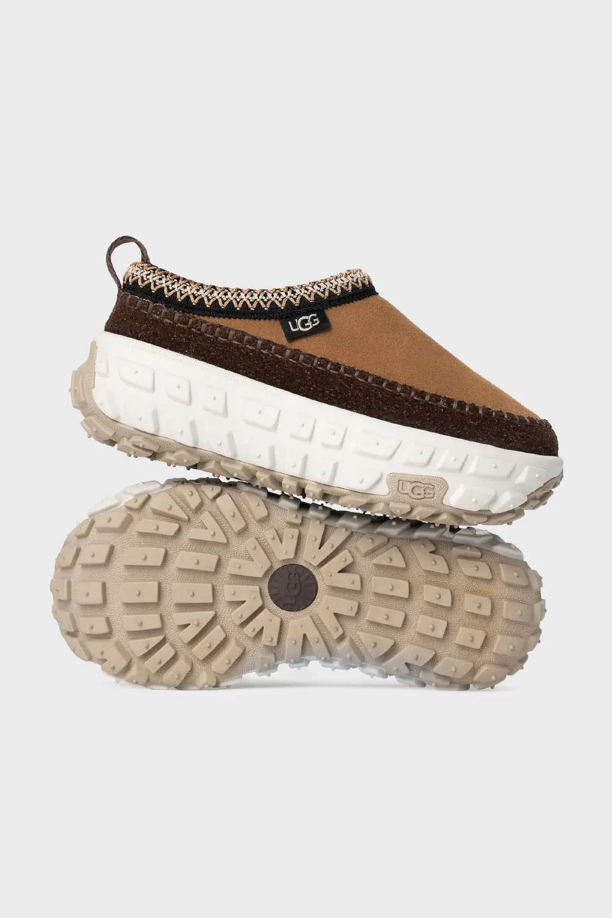 Ugg Logolu Süet Paltform Taban Unisex Terlik 1155650 TABA-EKRU - 10