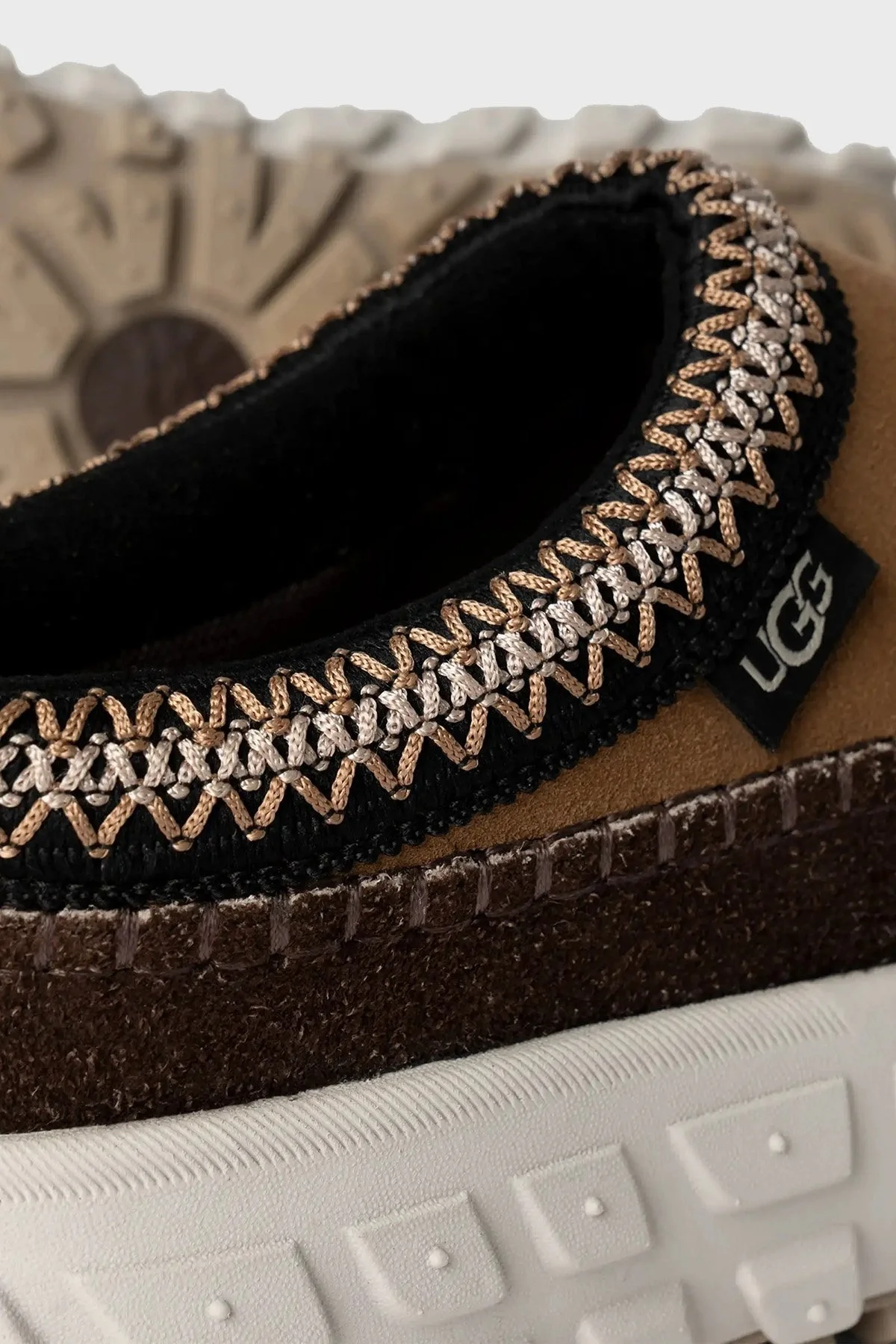 Ugg Logolu Süet Paltform Taban Unisex Terlik 1155650 TABA-EKRU - 11