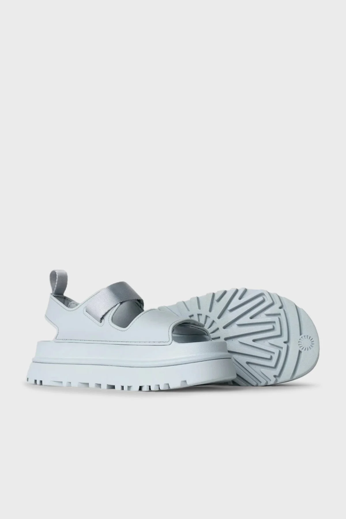 Ugg Logolu Tırtıklı Kalın Taban Cırtlı Bayan Sandalet 1152685 AÇIK MAVİ - 3