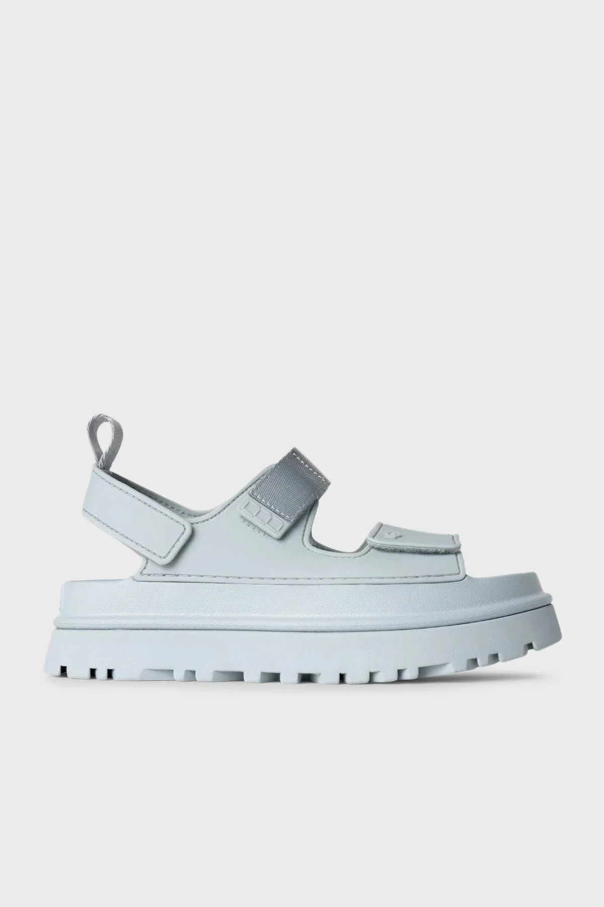 Ugg Logolu Tırtıklı Kalın Taban Cırtlı Kadın Sandalet 1152685 AÇIK MAVİ - 1