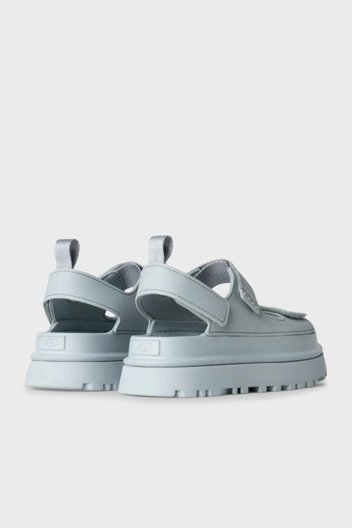 Ugg Logolu Tırtıklı Kalın Taban Cırtlı Kadın Sandalet 1152685 AÇIK MAVİ - 5