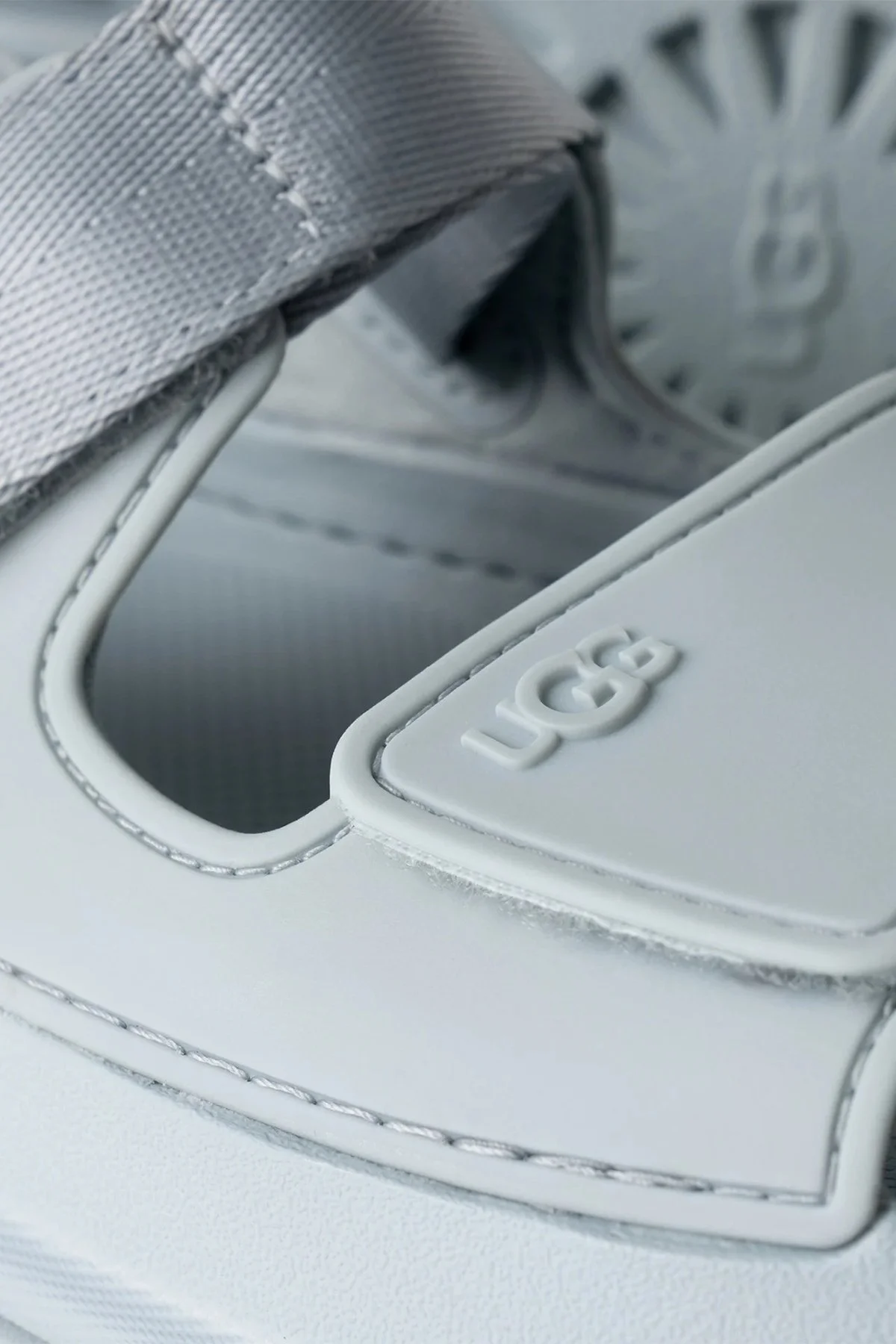 Ugg Logolu Tırtıklı Kalın Taban Cırtlı Kadın Sandalet 1152685 AÇIK MAVİ - 6
