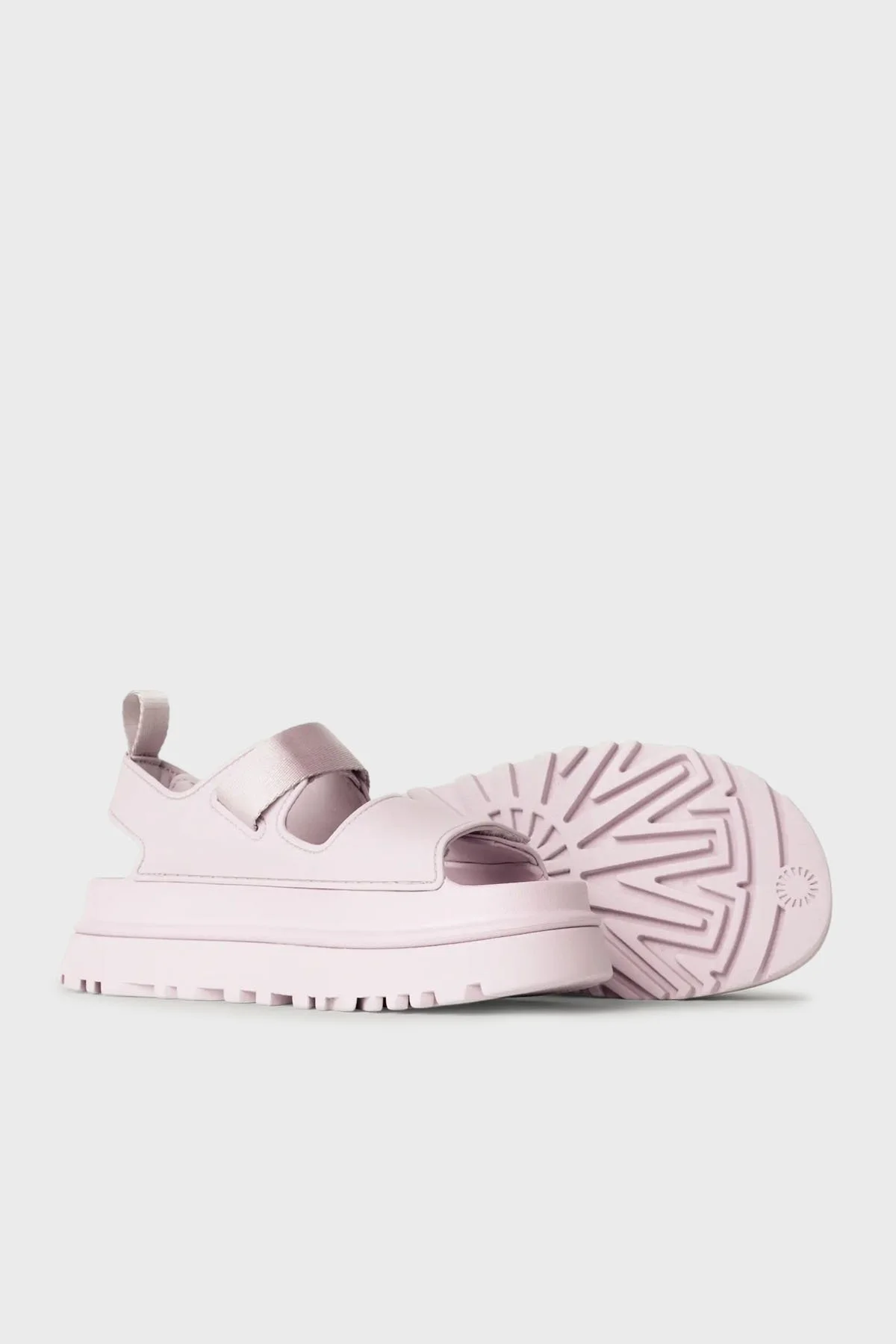 Ugg Logolu Tırtıklı Kalın Taban Cırtlı Kadın Sandalet 1152685 AÇIK PEMBE - 3