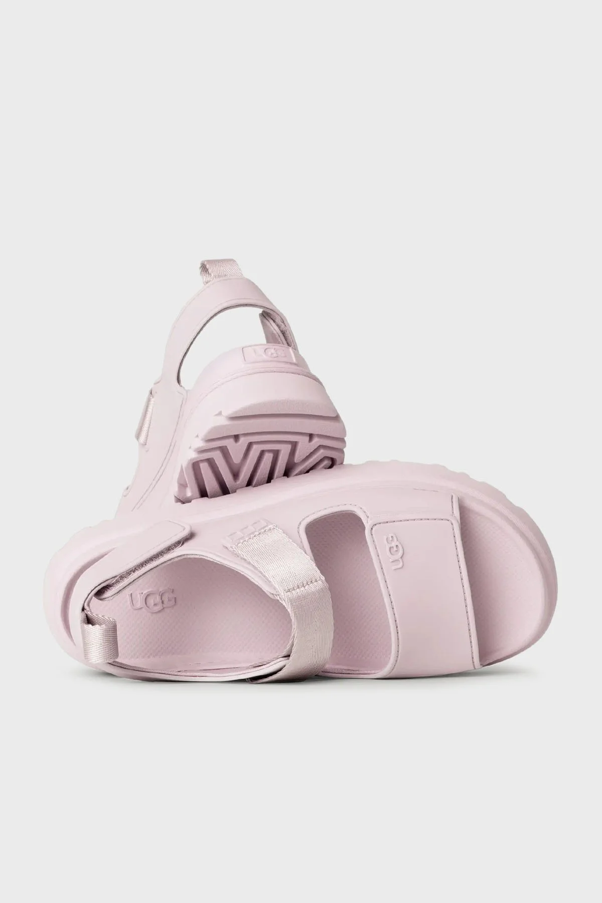Ugg Logolu Tırtıklı Kalın Taban Cırtlı Kadın Sandalet 1152685 AÇIK PEMBE - 4