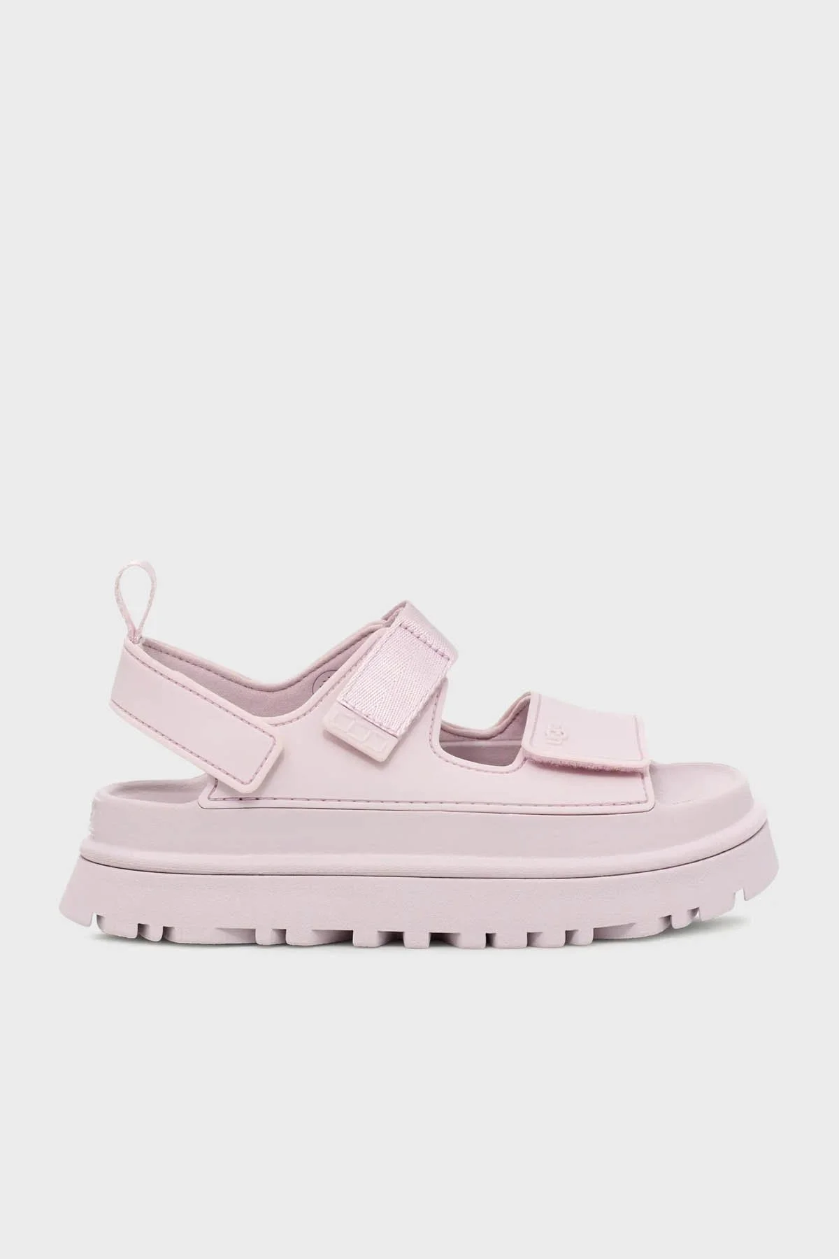 Ugg Logolu Tırtıklı Kalın Taban Cırtlı Kadın Sandalet 1152685 AÇIK PEMBE - 1