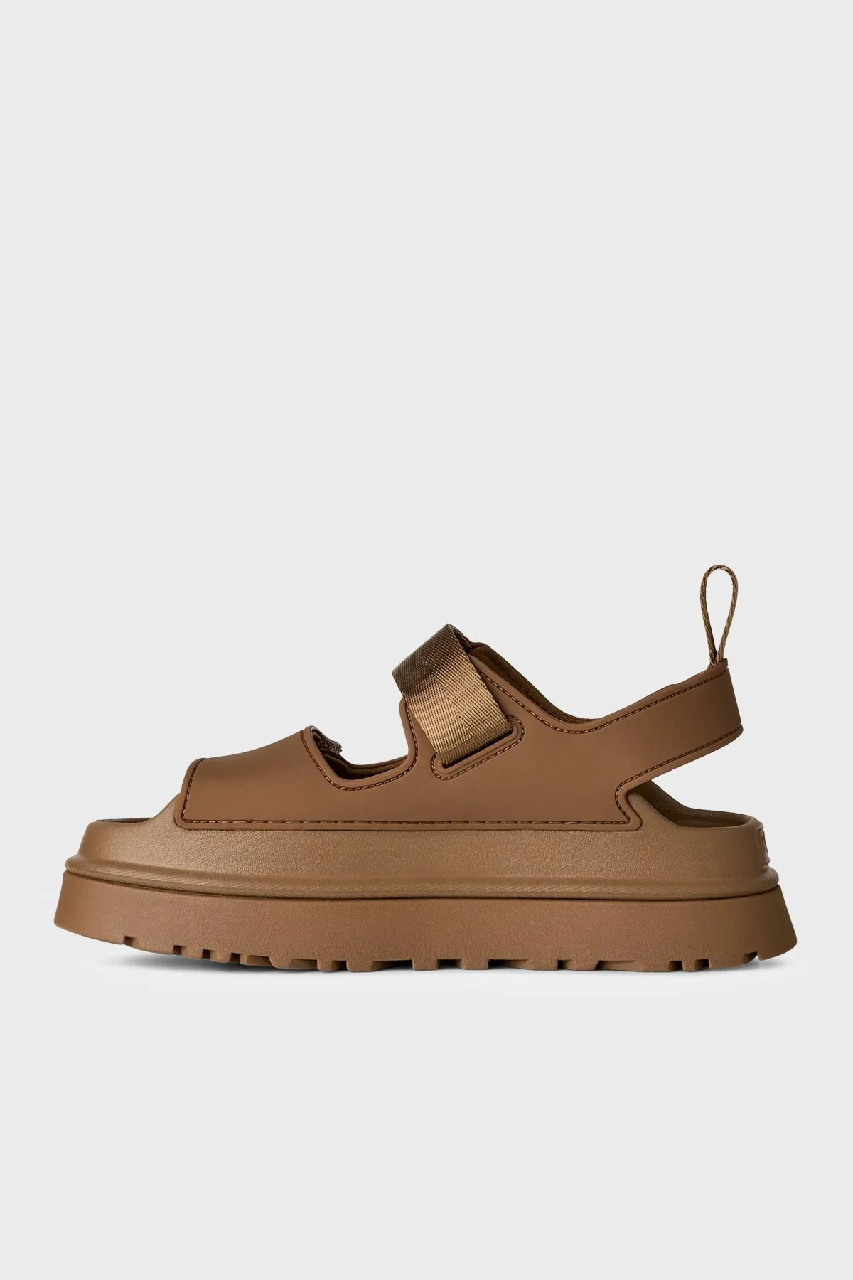Ugg Logolu Tırtıklı Kalın Taban Cırtlı Kadın Sandalet 1152685 KAHVE - 3
