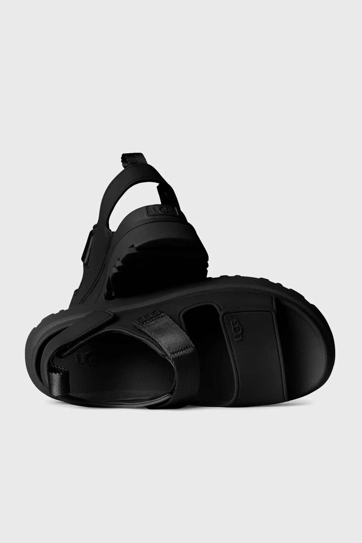 Ugg Logolu Tırtıklı Kalın Taban Cırtlı Kadın Sandalet 1152685 SİYAH - 4