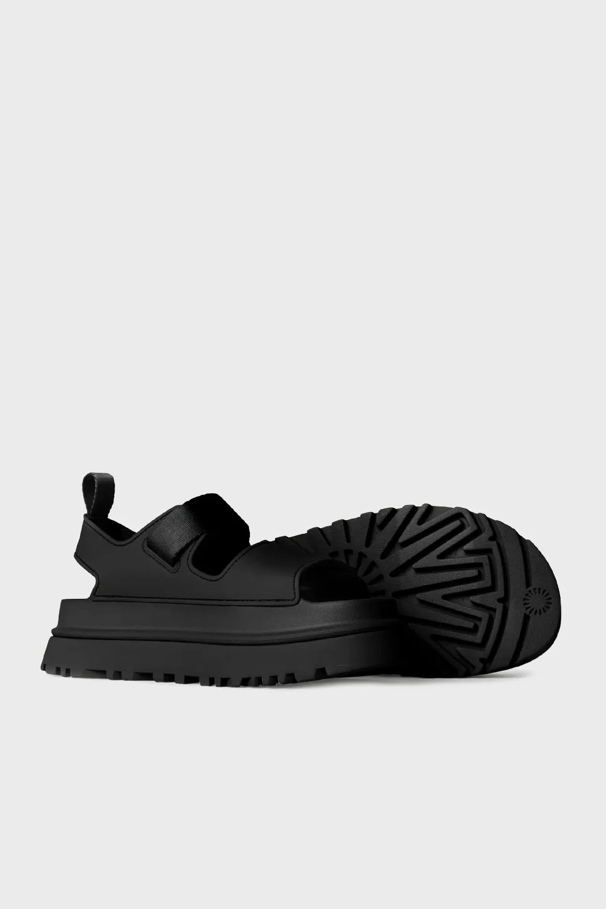Ugg Logolu Tırtıklı Kalın Taban Cırtlı Kadın Sandalet 1152685 SİYAH - 6