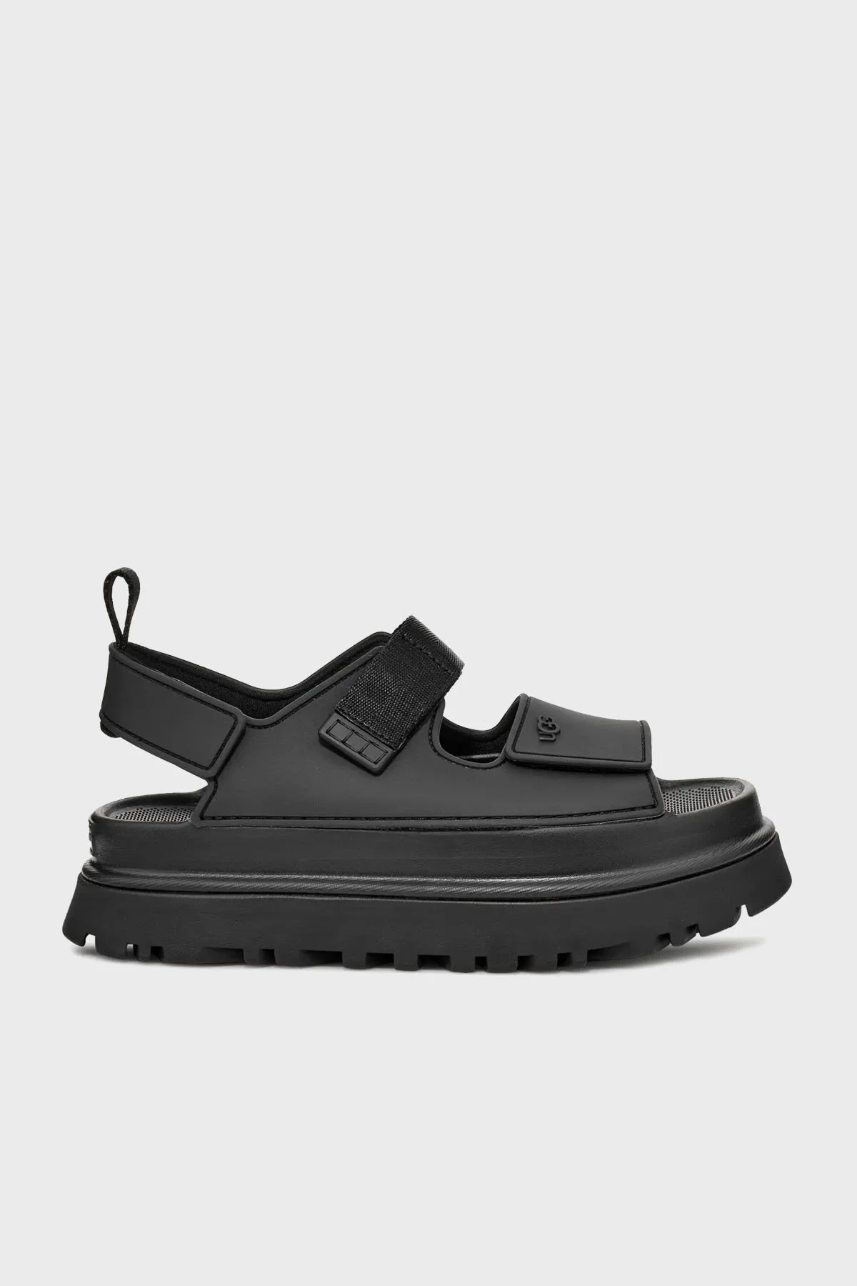 Ugg Logolu Tırtıklı Kalın Taban Cırtlı Kadın Sandalet 1152685 SİYAH - 1