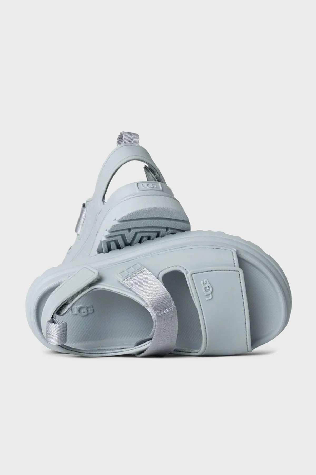 Ugg Logolu Tırtıklı Kalın Taban Cırtlı Çocuk Sandalet 1152813K AÇIK MAVİ - 3