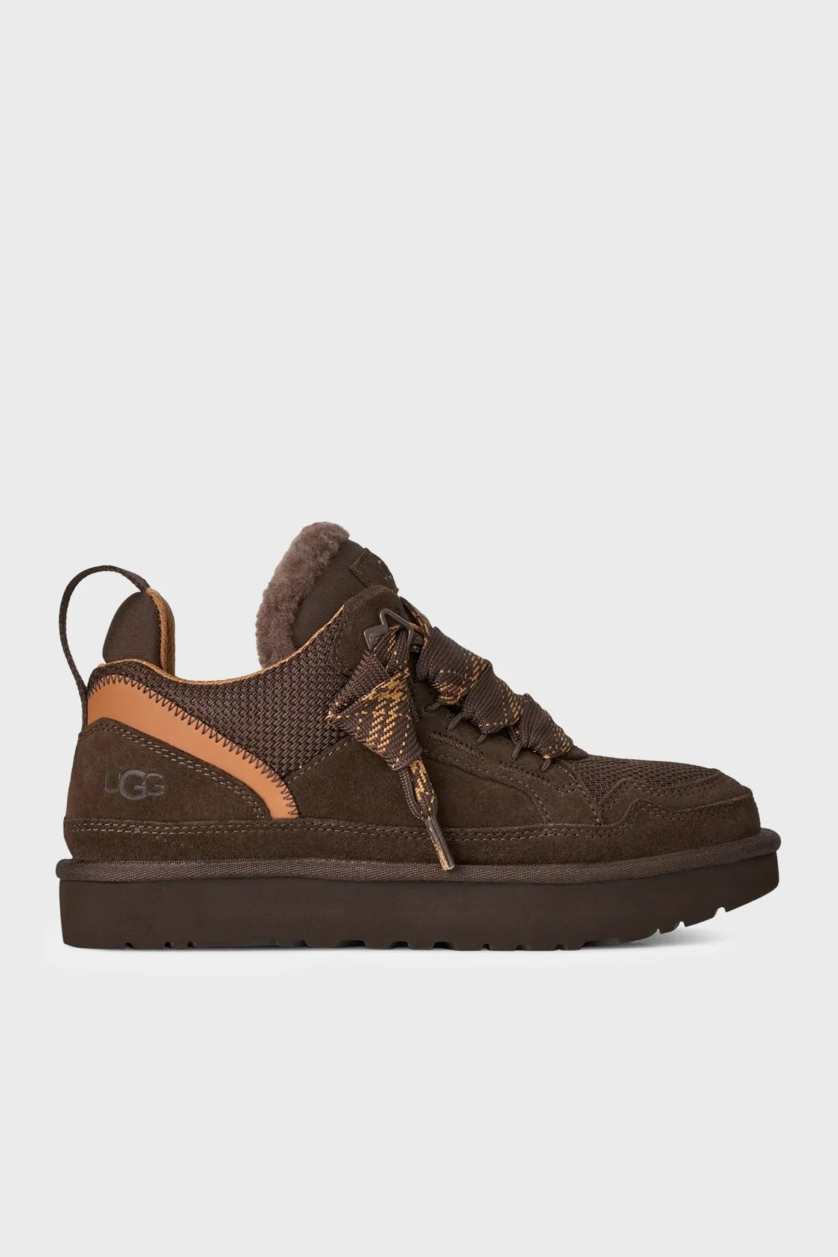 Ugg M Lowmel Logolu Süet Sneaker Erkek Ayakkabı 1170750 Koyu kahve - 1