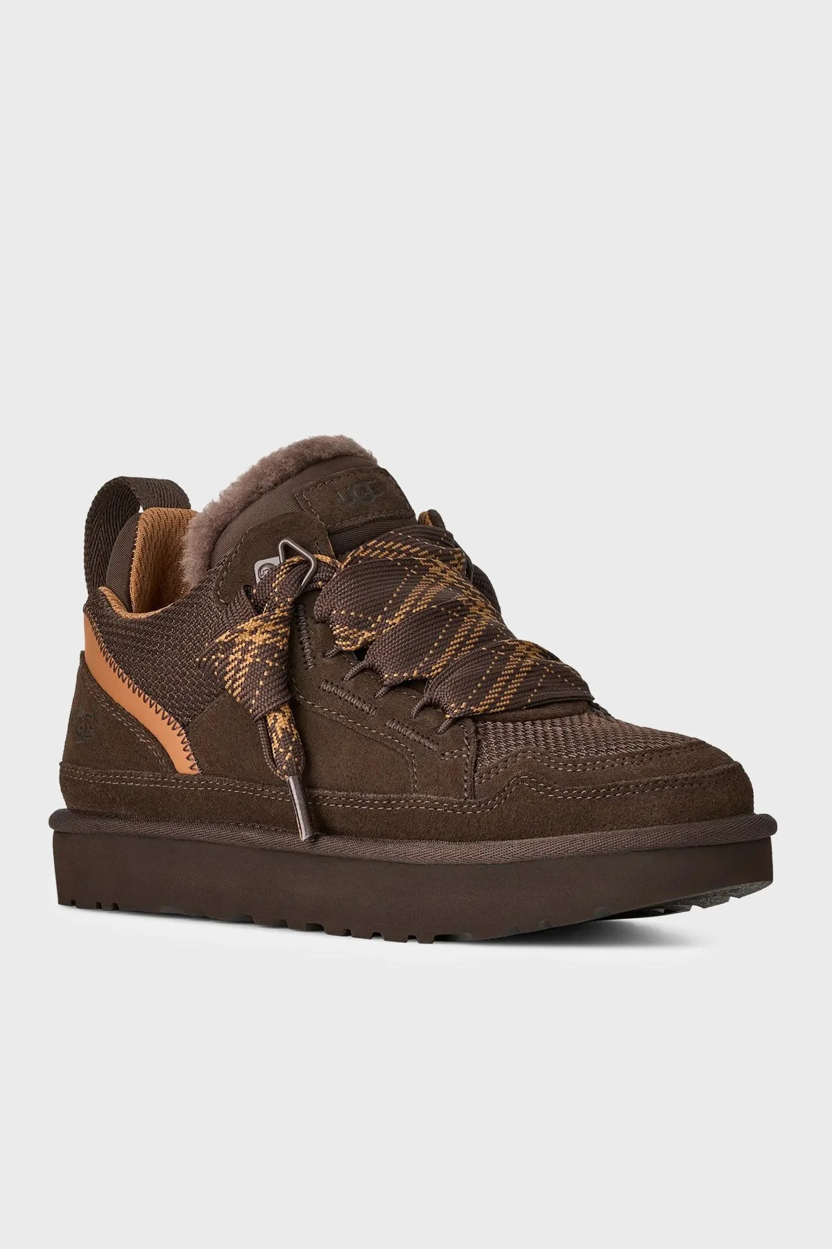 Ugg M Lowmel Logolu Süet Sneaker Erkek Ayakkabı 1170750 Koyu kahve - 4
