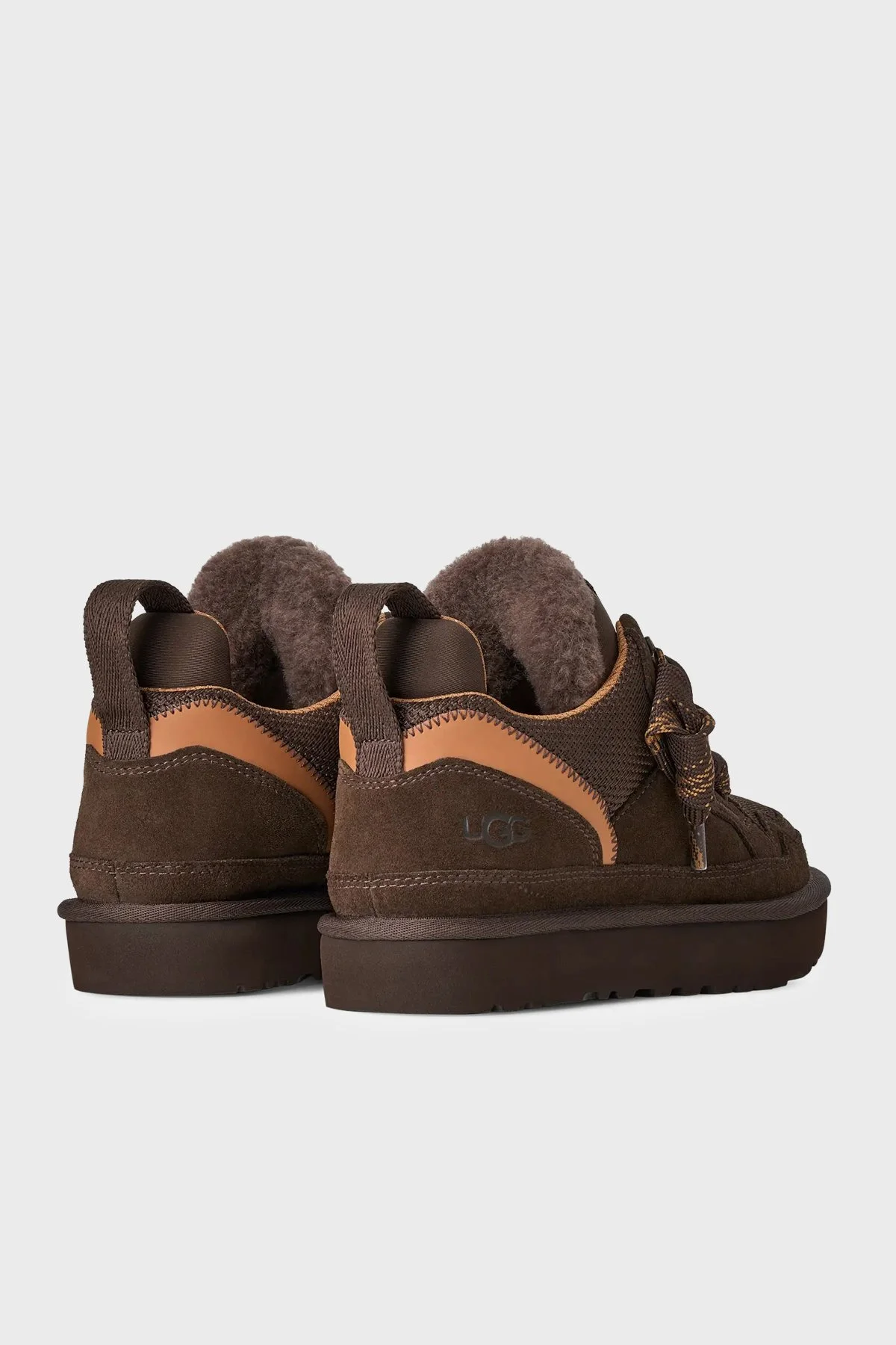 Ugg M Lowmel Logolu Süet Sneaker Erkek Ayakkabı 1170750 Koyu kahve - 5