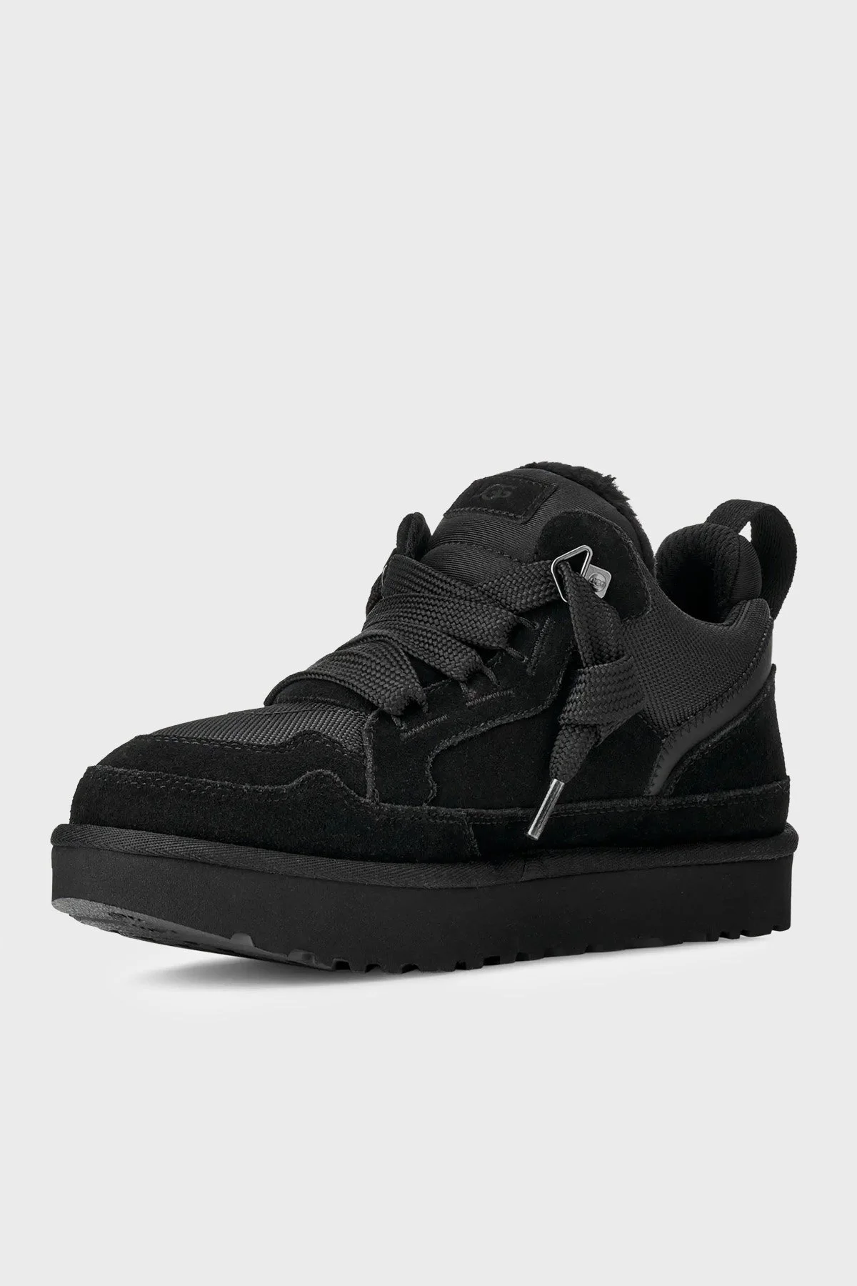 Ugg M Lowmel Logolu Süet Sneaker Erkek Ayakkabı 1170750 Siyah - 4