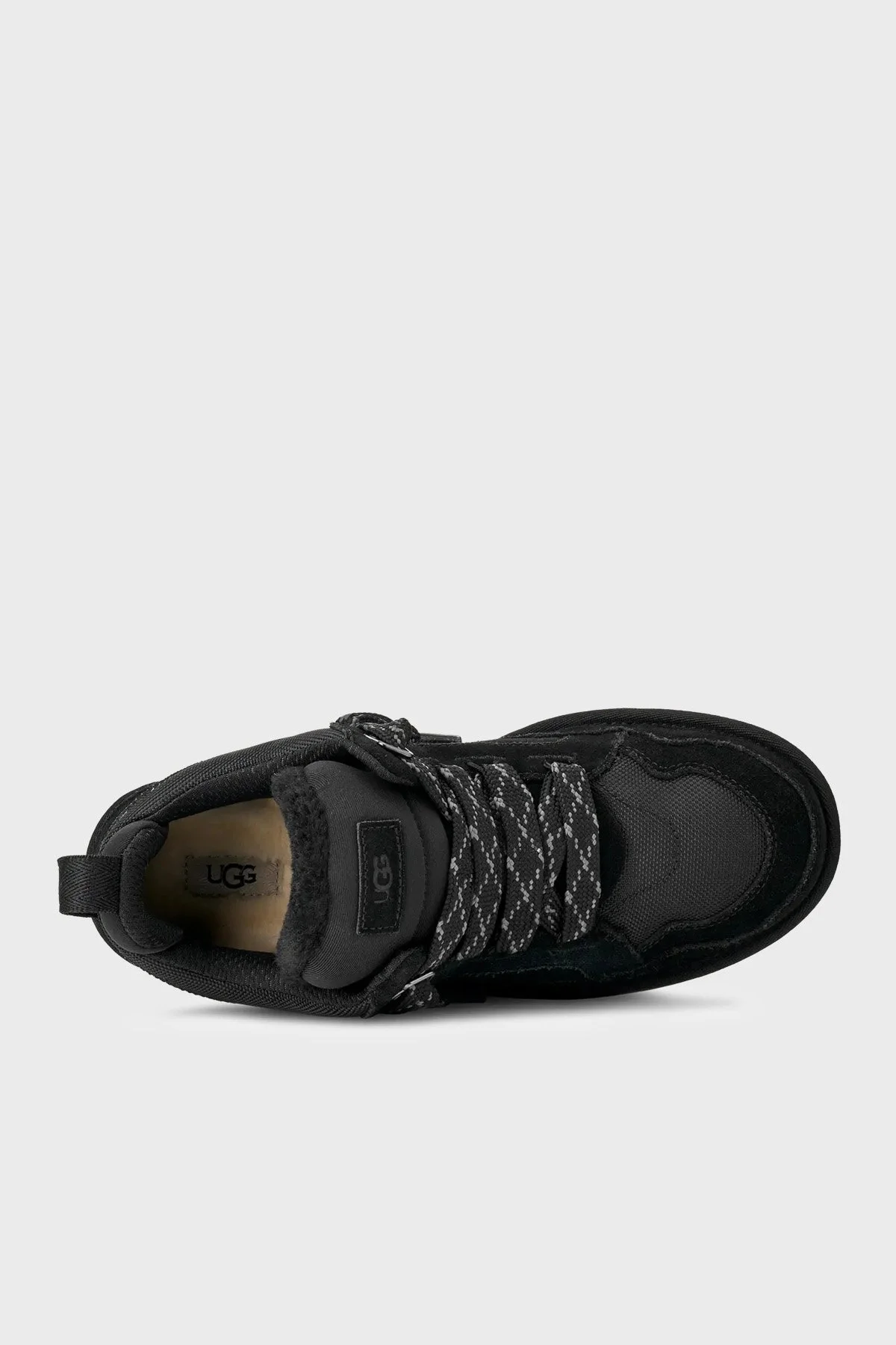 Ugg M Lowmel Logolu Süet Sneaker Erkek Ayakkabı 1170750 Siyah - 5