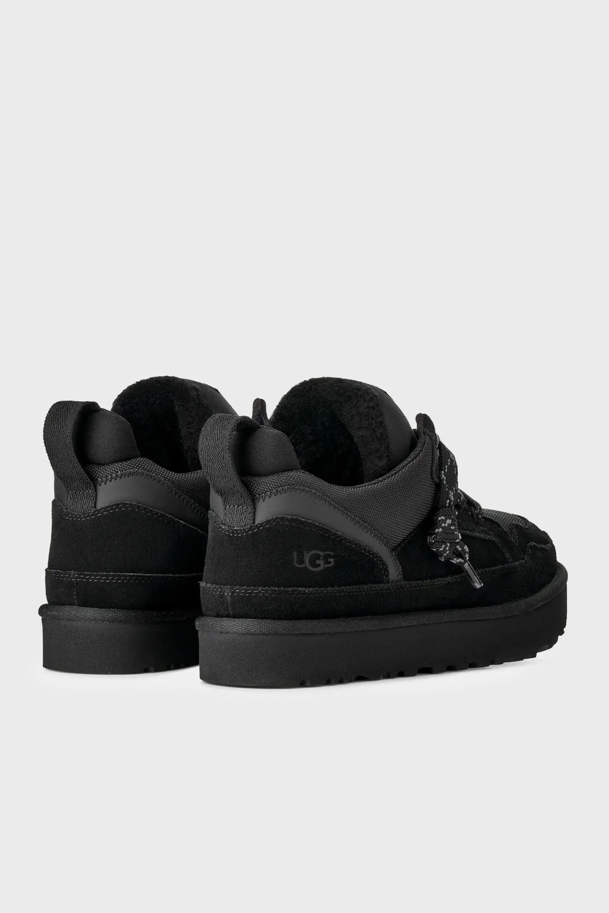 Ugg M Lowmel Logolu Süet Sneaker Erkek Ayakkabı 1170750 Siyah - 7