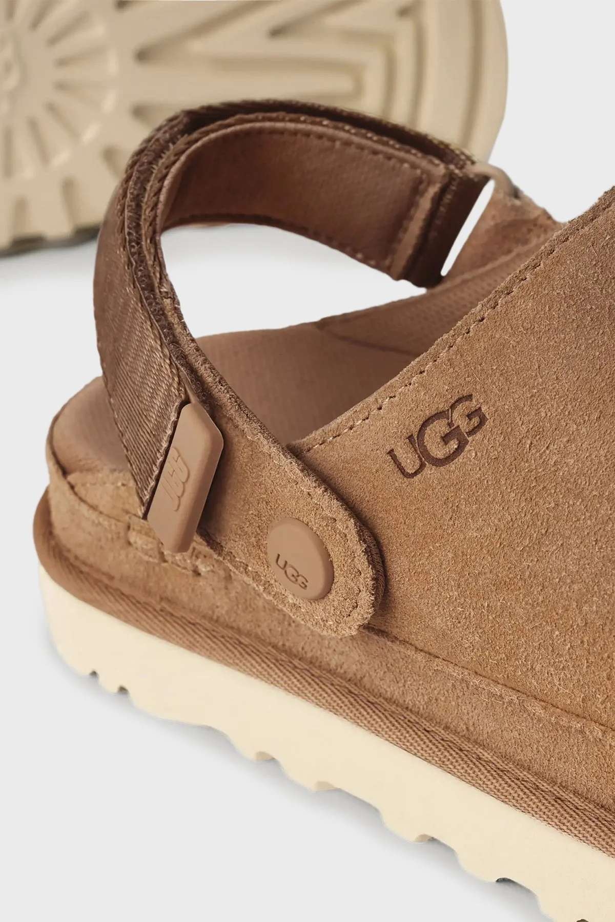 UGG Süet Çift Kullanımlı Kayış Detaylı Kapalı Bayan Terlik 1138252 TABA - 5