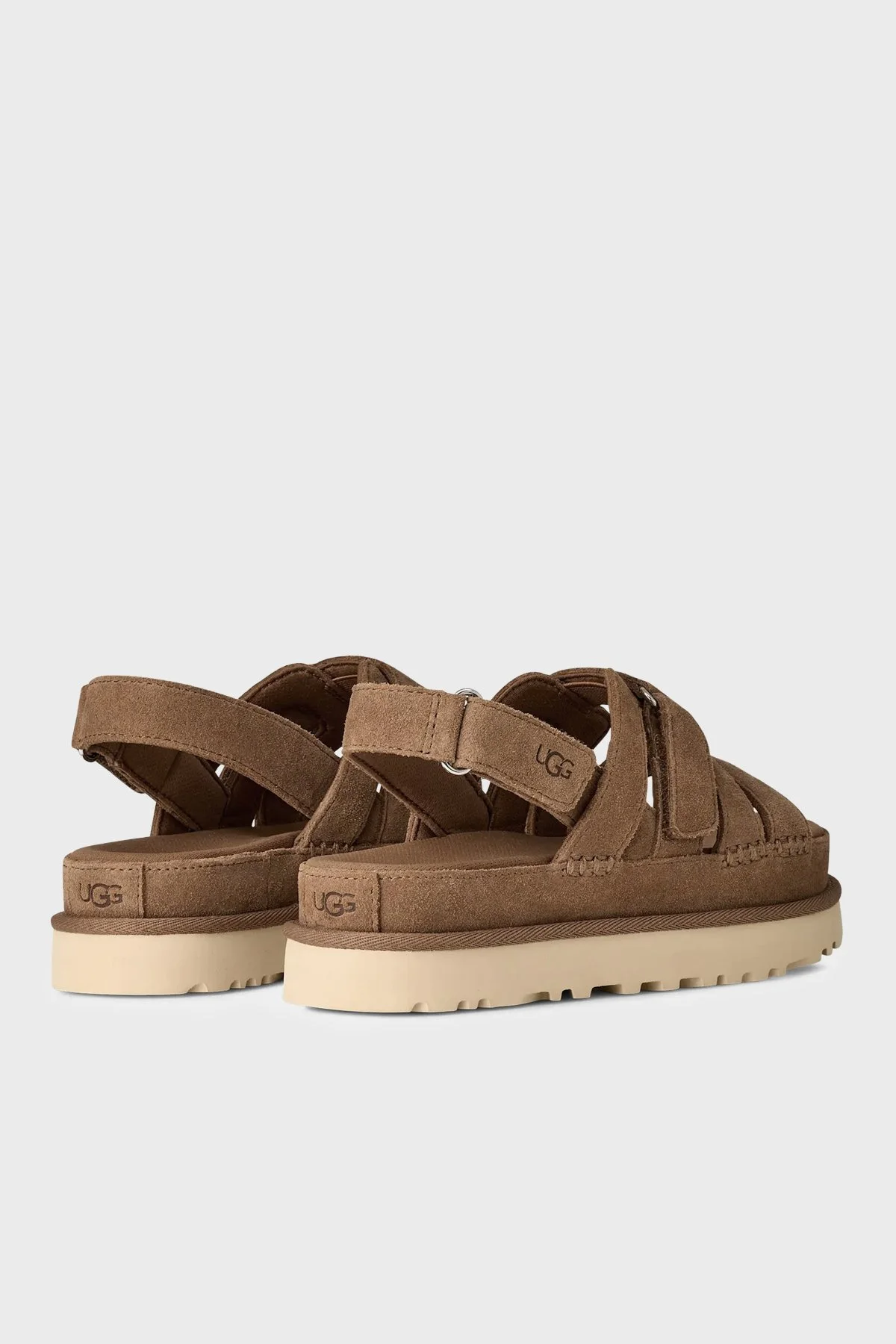 Ugg Süet Kalın Tabanlı Cırt Cırtlı Kadın Sandalet 1175122 TABA - 4