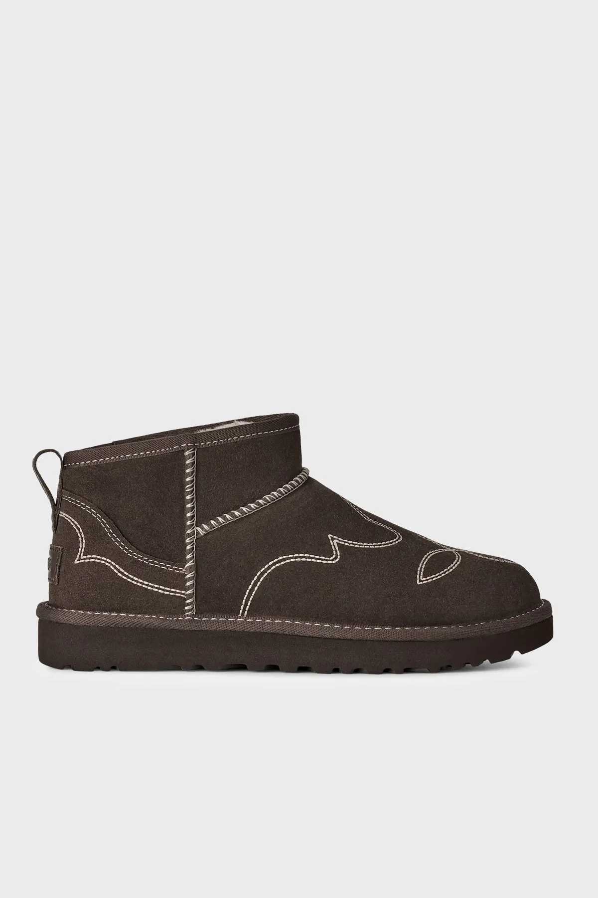 Ugg W Classic Ultra Mini Western Nakışlı Süet Kadın Bot 1180628 Kahve - 1