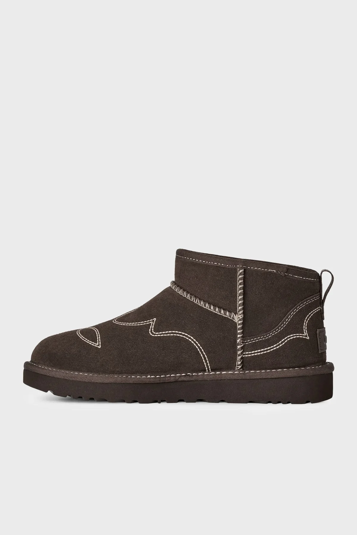 Ugg W Classic Ultra Mini Western Nakışlı Süet Kadın Bot 1180628 Kahve - 4