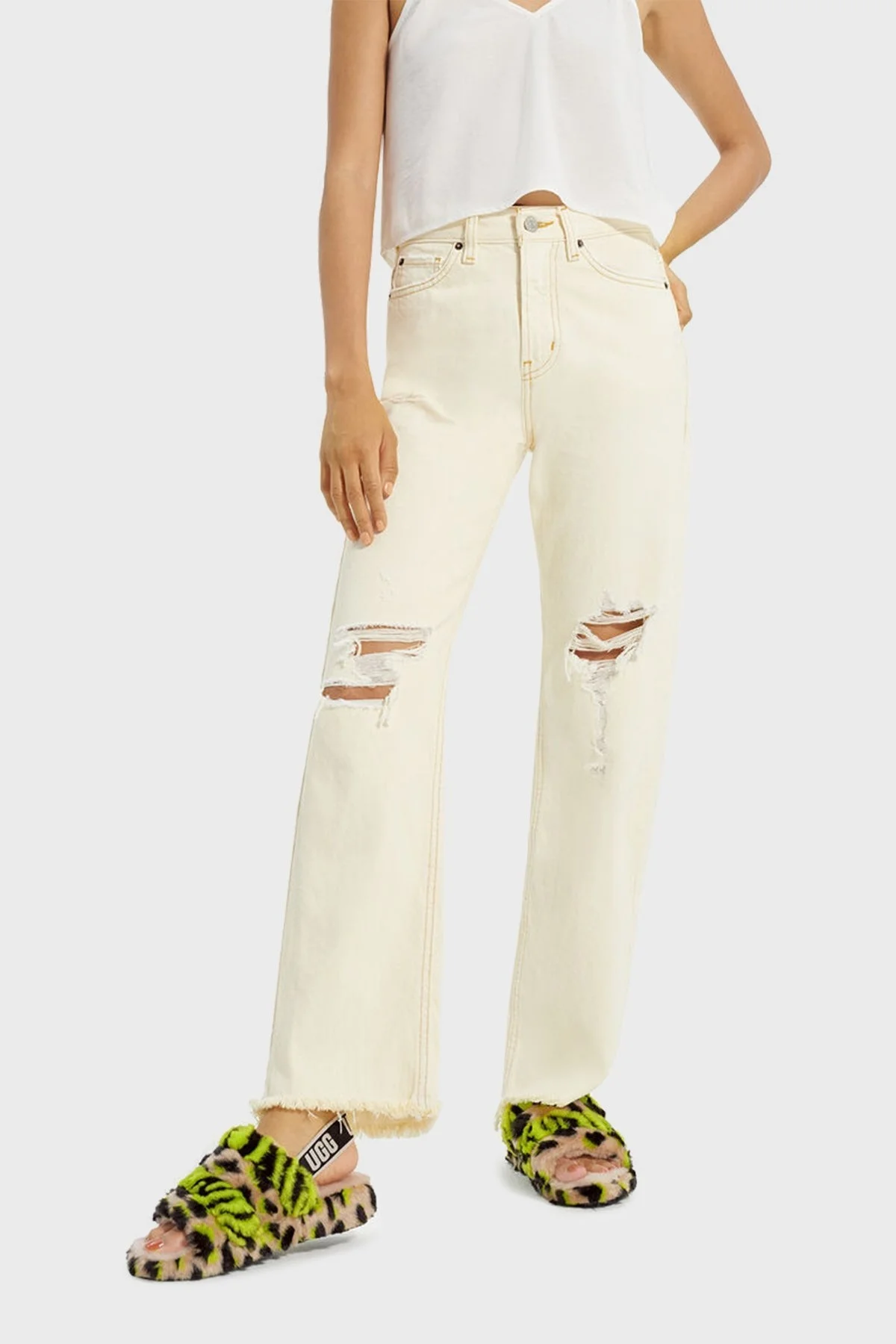 UGG W Fluff Yeah Animalia Bayan Terlik 1127073 YEŞİL - 2