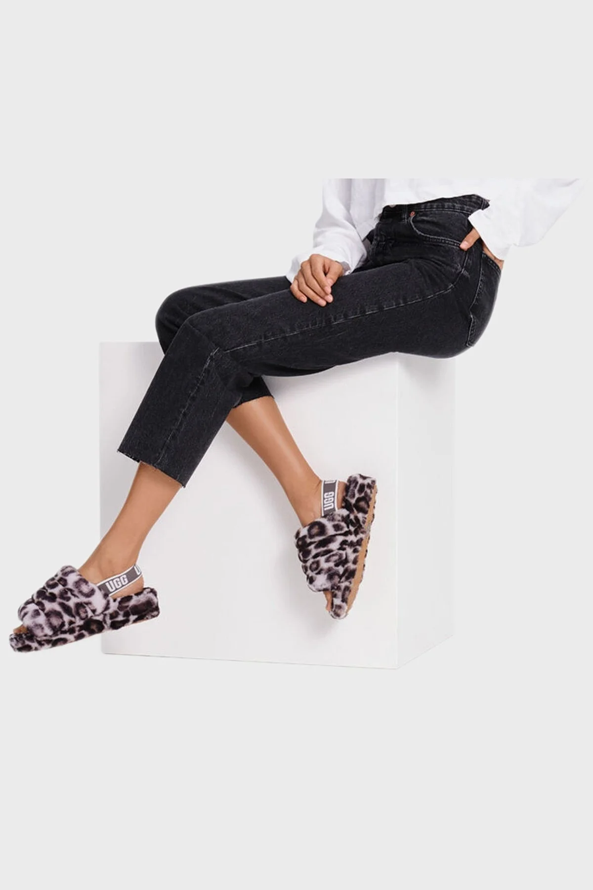 UGG W Fluff Yeah Slide Panther Bayan Terlik 1120903 GRİ - 7