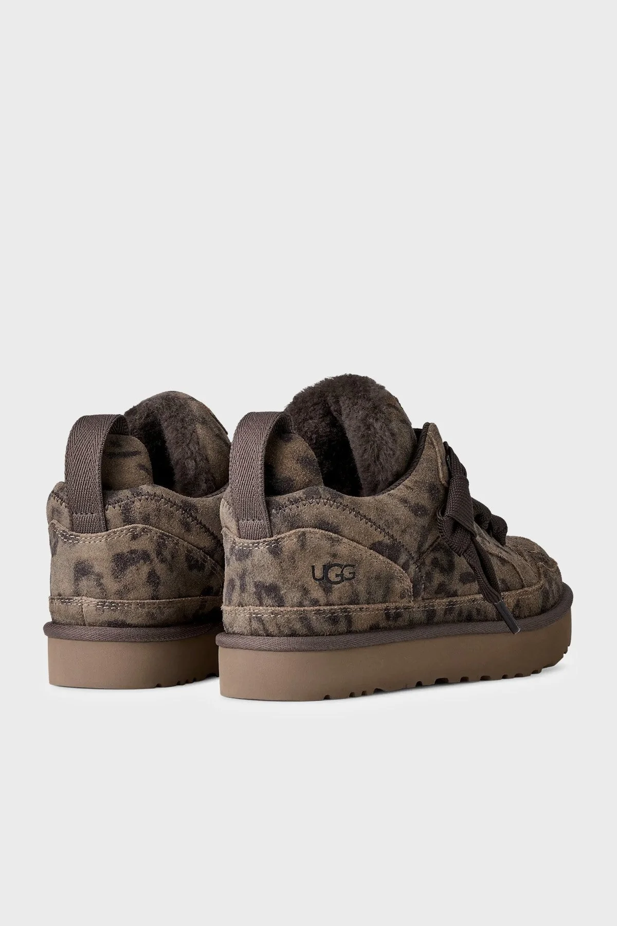 Ugg W Lowmel Spotted Leopar Desenli Süet Sneaker Kadın Ayakkabı 1187485 Kahve - 4