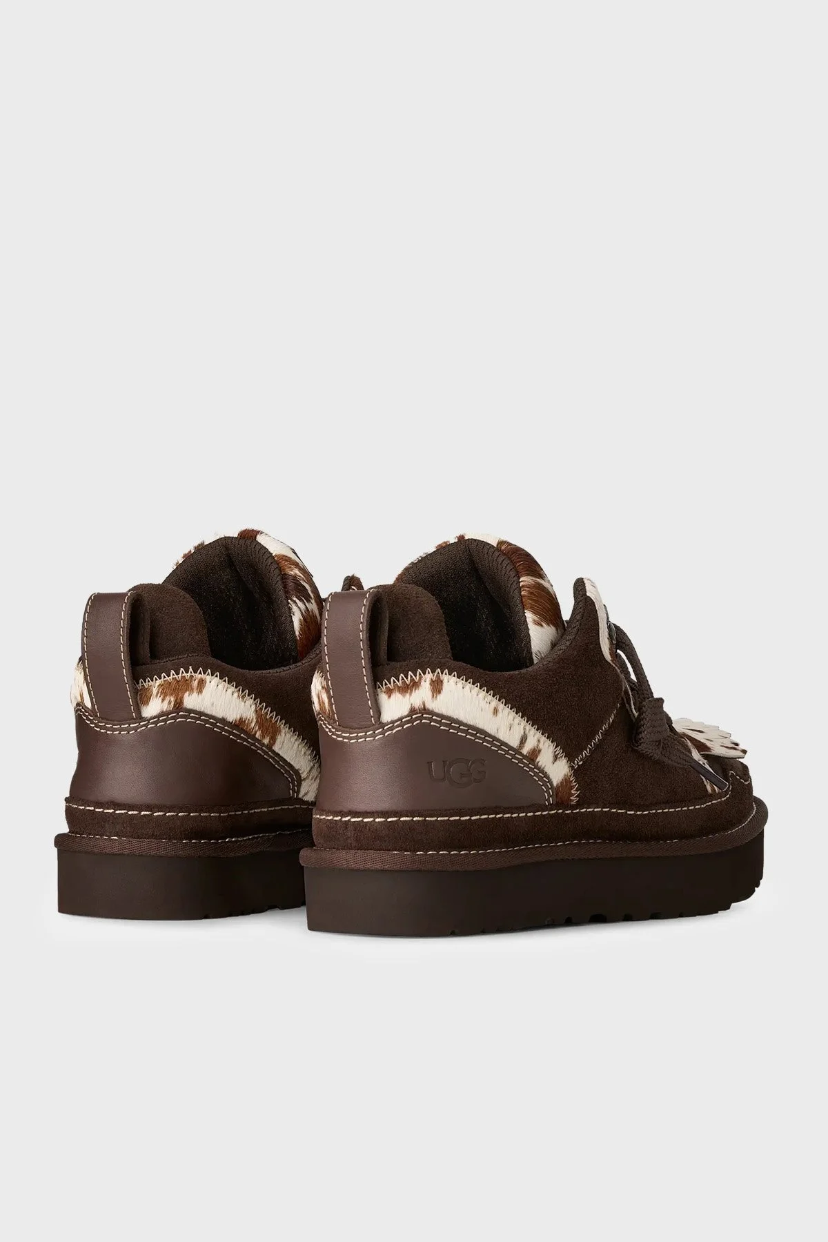 Ugg W Lowmel Western Süet Kalın Taban Sneaker Kadın Ayakkabı 1180311 Koyu kahve - 4