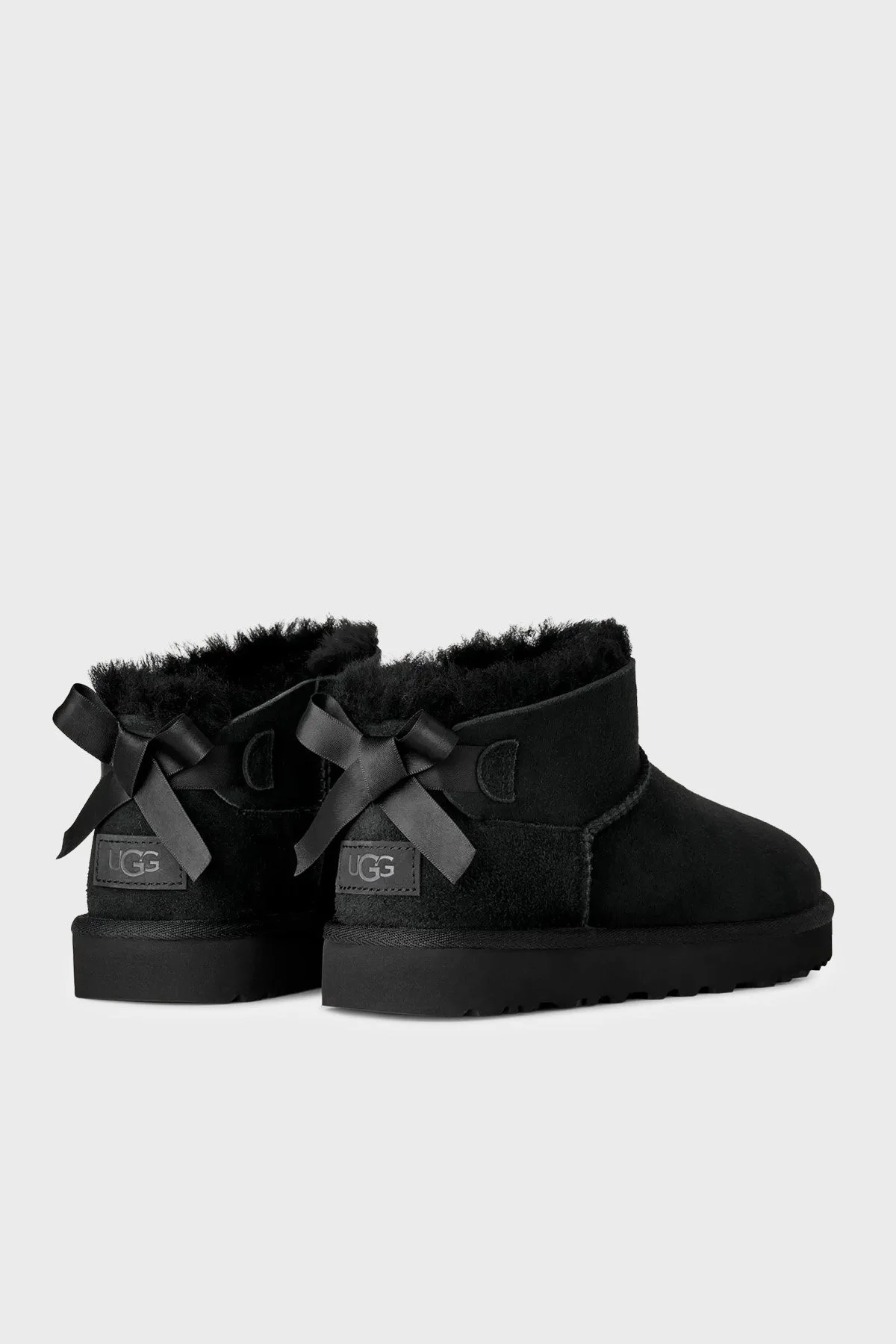 Ugg W Ultra Mini Bailey Bow Fiyonk Detaylı Süet Kadın Bot 1185491 Siyah - 4
