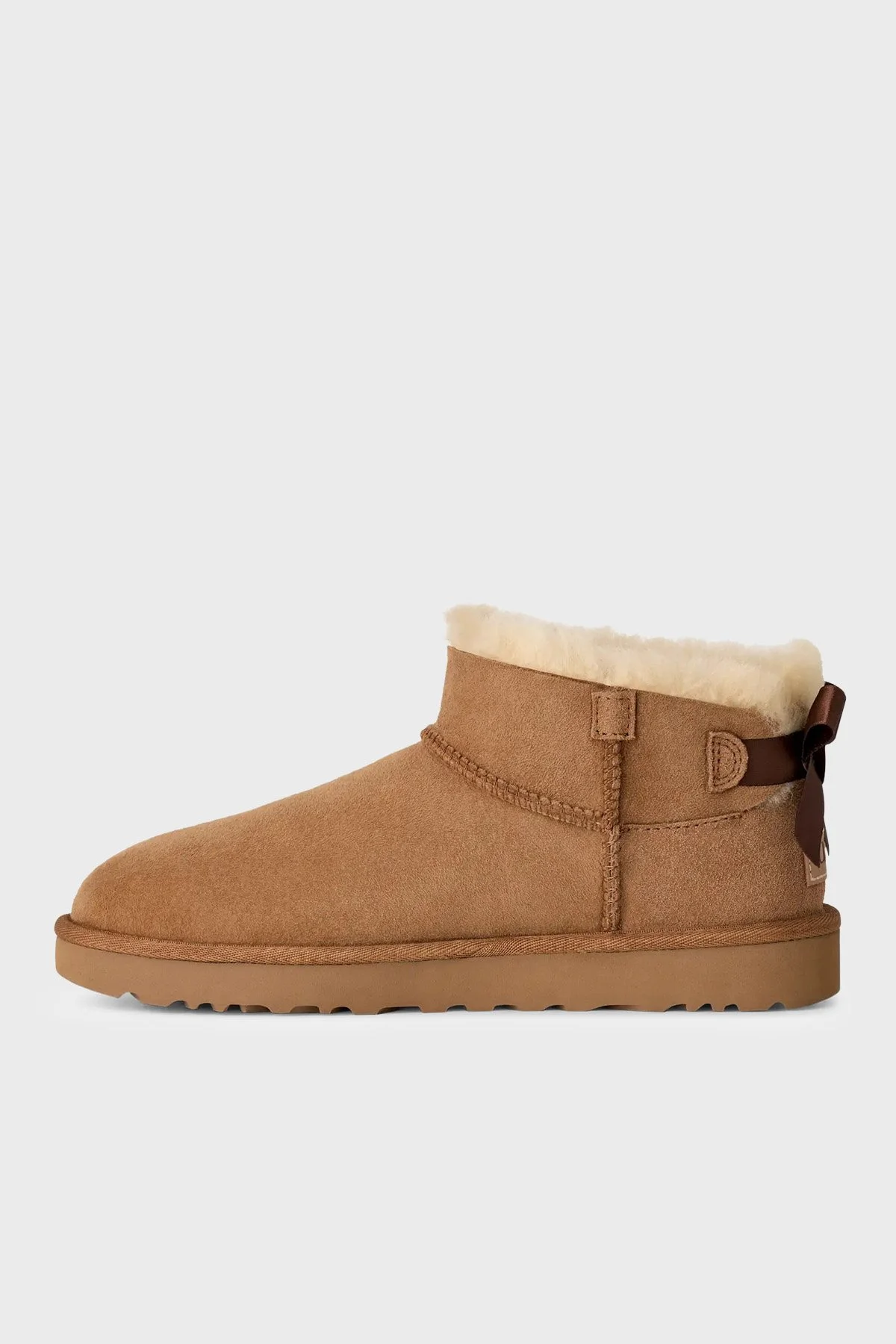 Ugg W Ultra Mini Bailey Bow Fiyonk Detaylı Süet Kadın Bot 1185491 Taba - 4