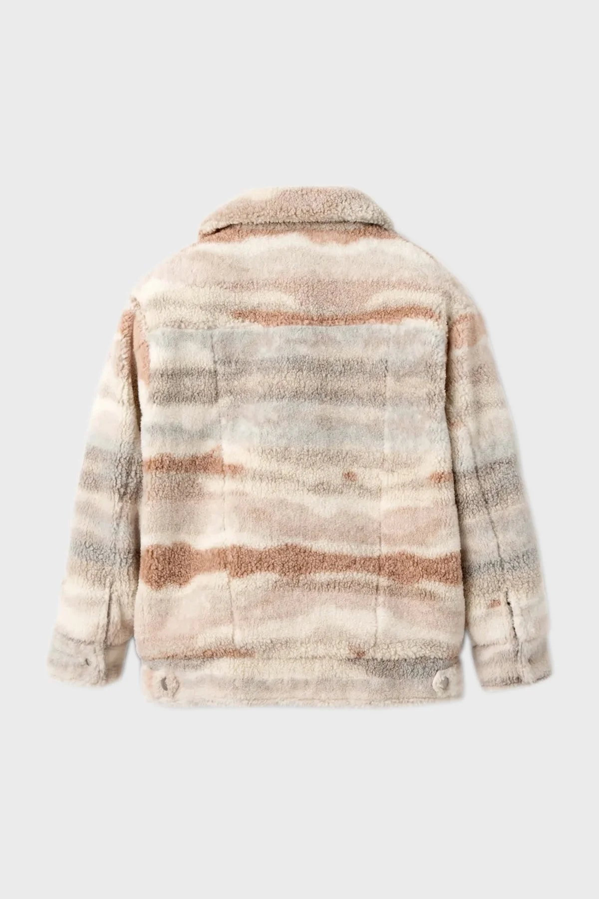 Ugg Yumuşak Dokulu Oversize Fit Çıtçıtlı Cepli Peluş Bayan Ceket 1158692 EKRU - 6