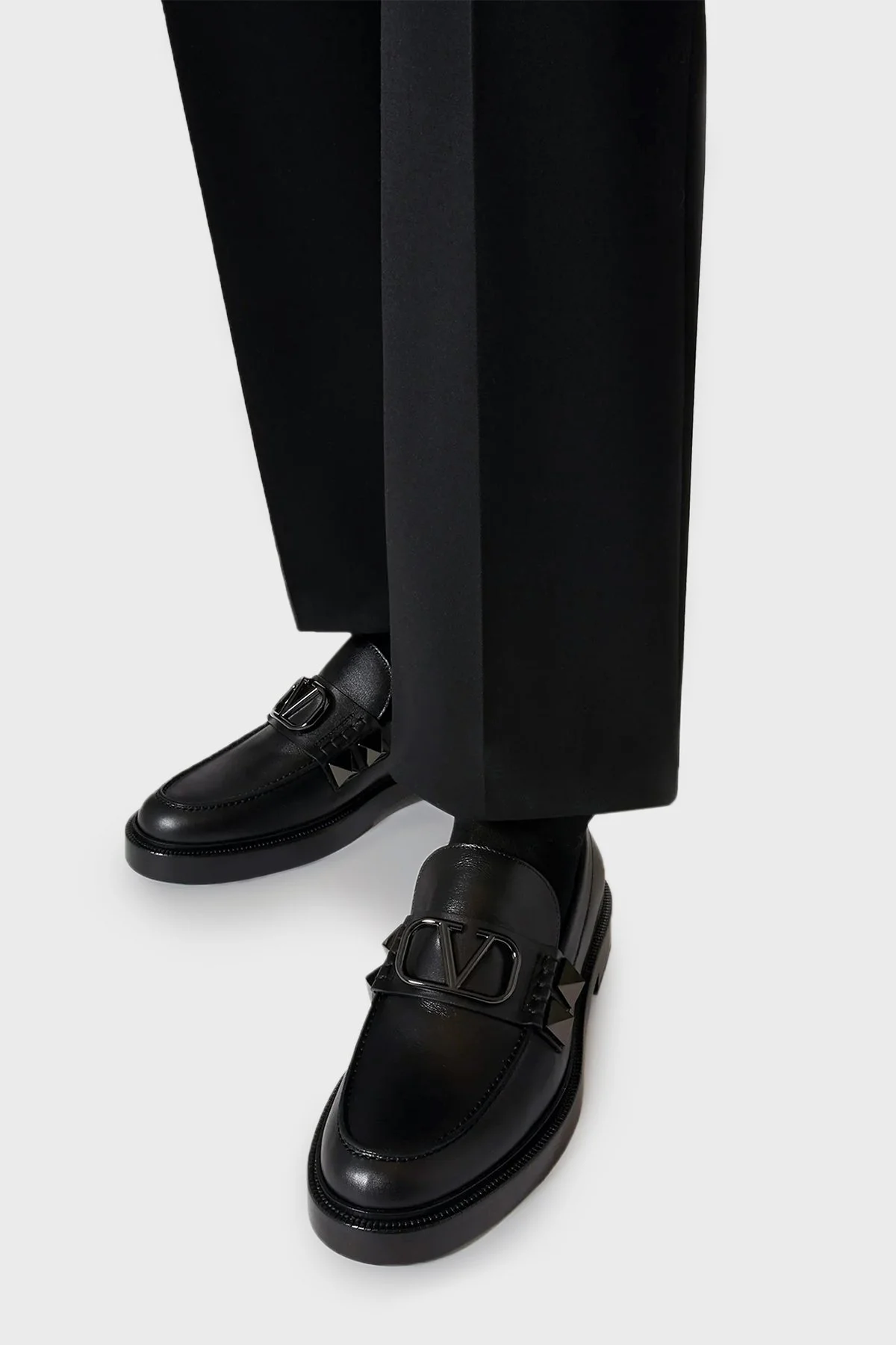 Valentino Garavani Deri Loafer Erkek Ayakkabı 3Y2S0F09VGD 0NO SİYAH - 2