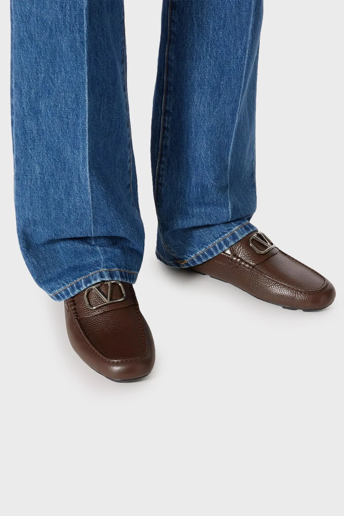 Valentino Garavani Deri Makosen Erkek Ayakkabı 4Y2S0G30BNT KG8 KAHVE - 2