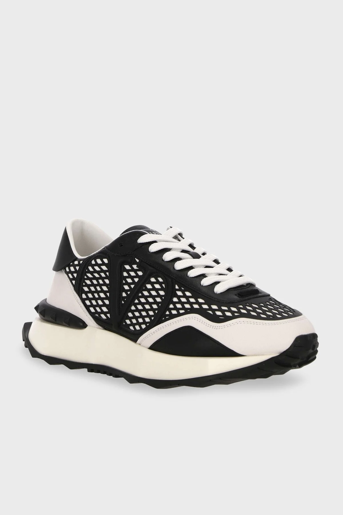 Valentino Garavani Deri Sneaker Erkek Ayakkabı 2Y2S0F28GKV A01 SİYAH-BEYAZ - 6