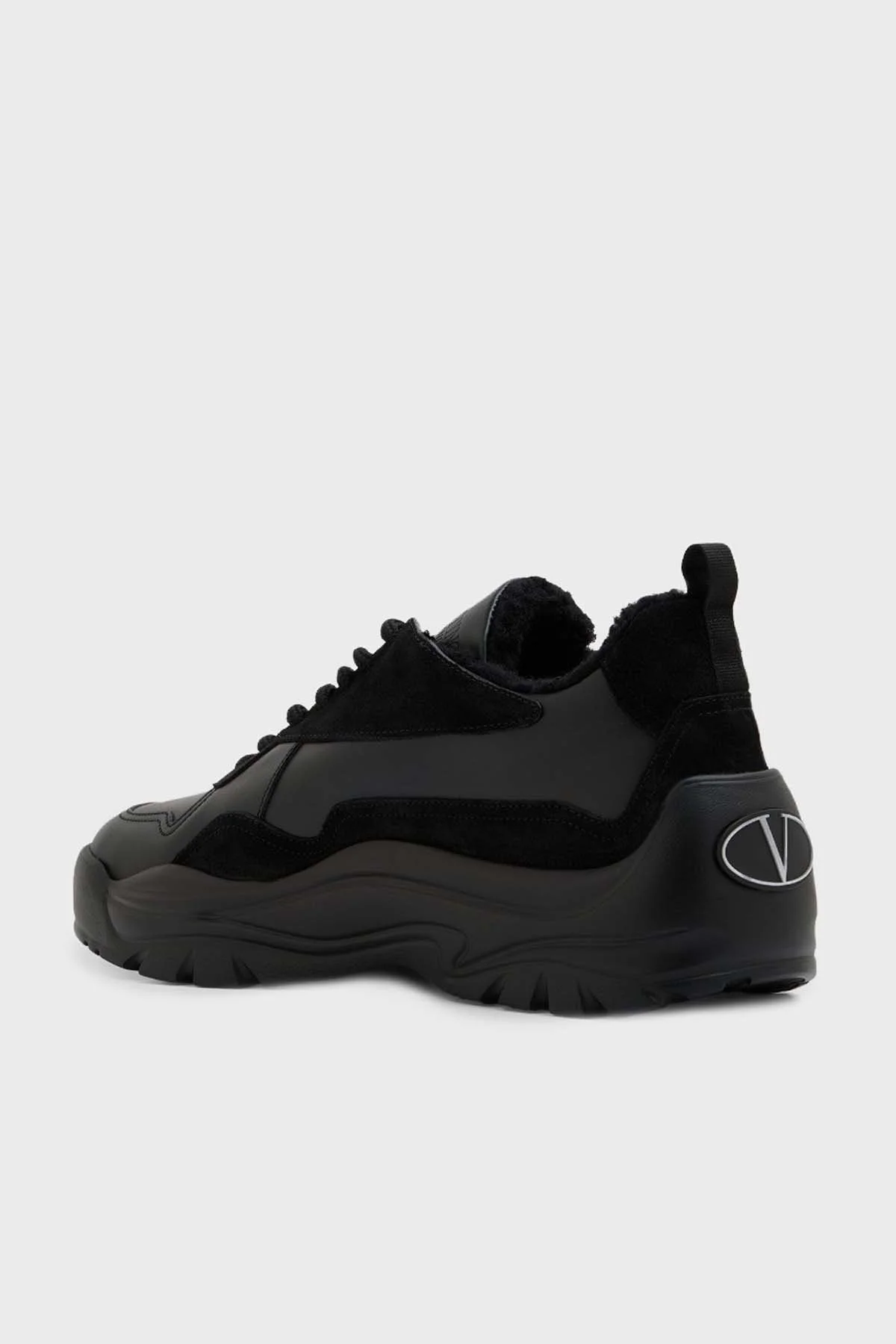 Valentino Garavani Deri Sneaker Erkek Ayakkabı 3Y2S0B17IZA N01 SİYAH - 2