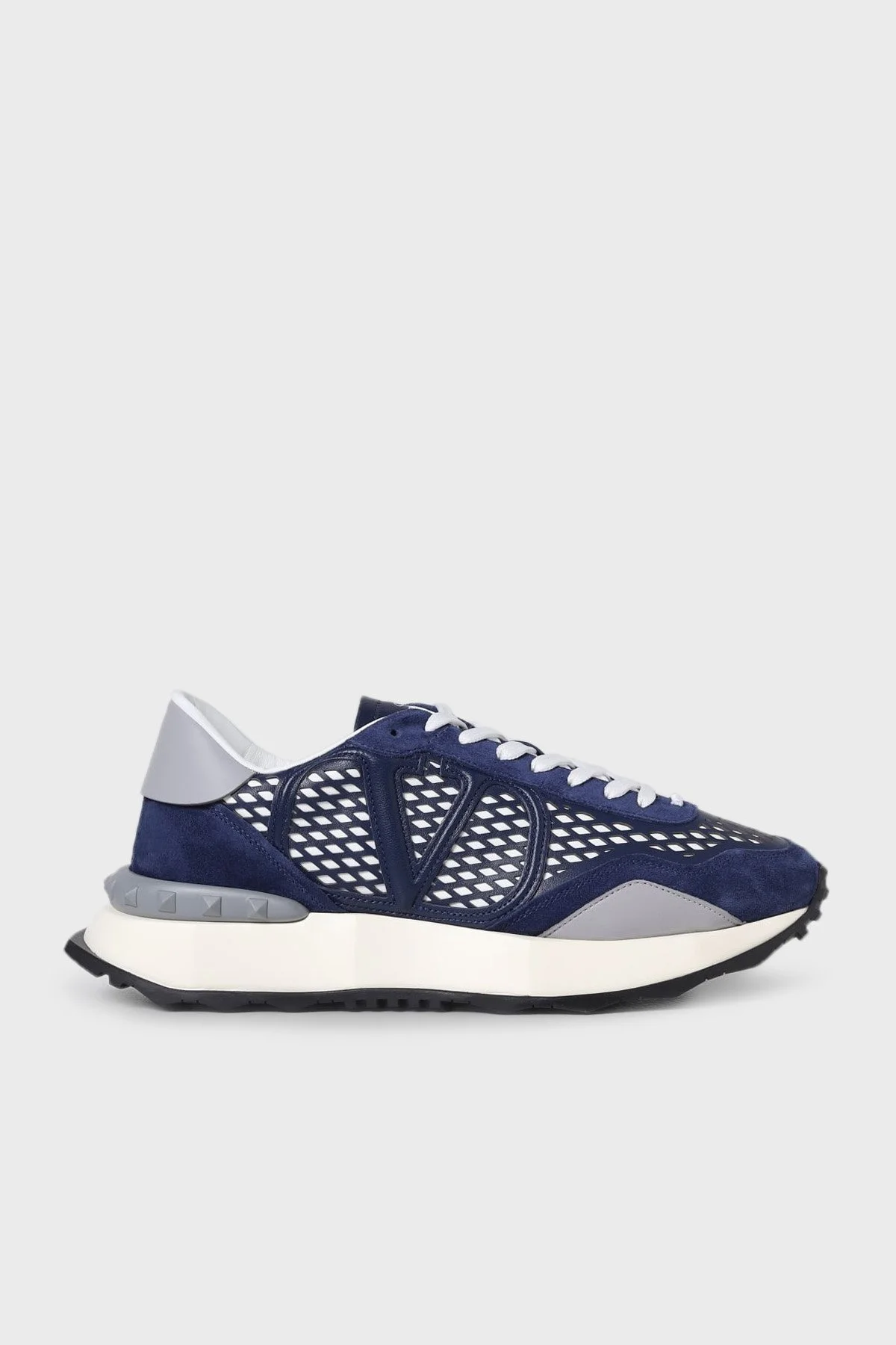 Valentino Garavani Deri Süet Sneaker Erkek Ayakkabı 2Y2S0F28VEN 75S LACİVERT - 5