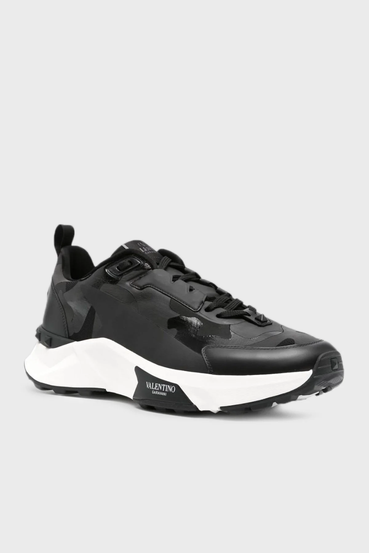 Valentino Garavani Hakiki Deri Logolu Trok Detaylı Sneaker Erkek Ayakkabı 5Y0S0I62UPS 0NO SİYAH - 2