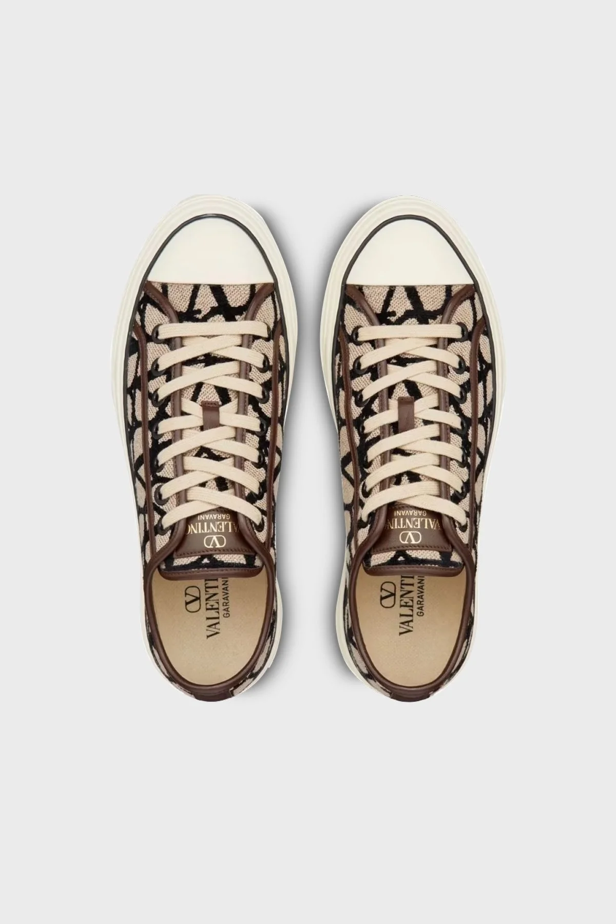Valentino Garavani Hakiki Deri Sneaker Erkek Ayakkabı 5Y2S0H02RWC 6ZN BEJ - 3