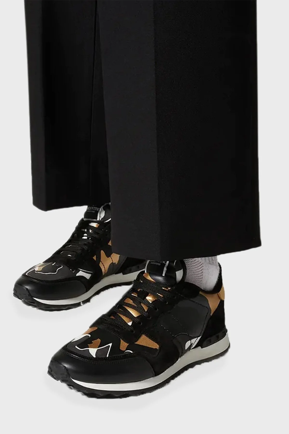 Valentino Garavani Hakiki Deri Sneaker Erkek Ayakkabı WY0S0723GYE GG1 SİYAH-GOLD - 4