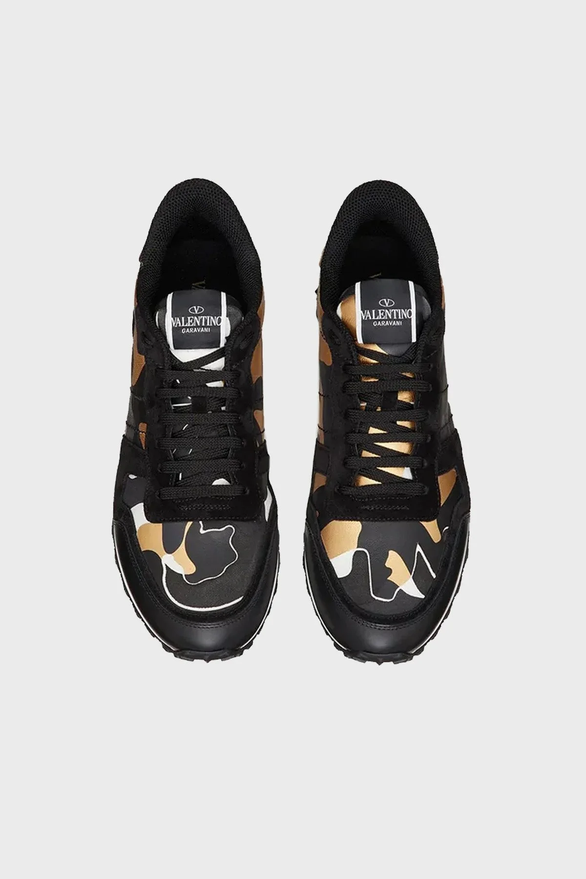 Valentino Garavani Hakiki Deri Sneaker Erkek Ayakkabı WY0S0723GYE GG1 SİYAH-GOLD - 6