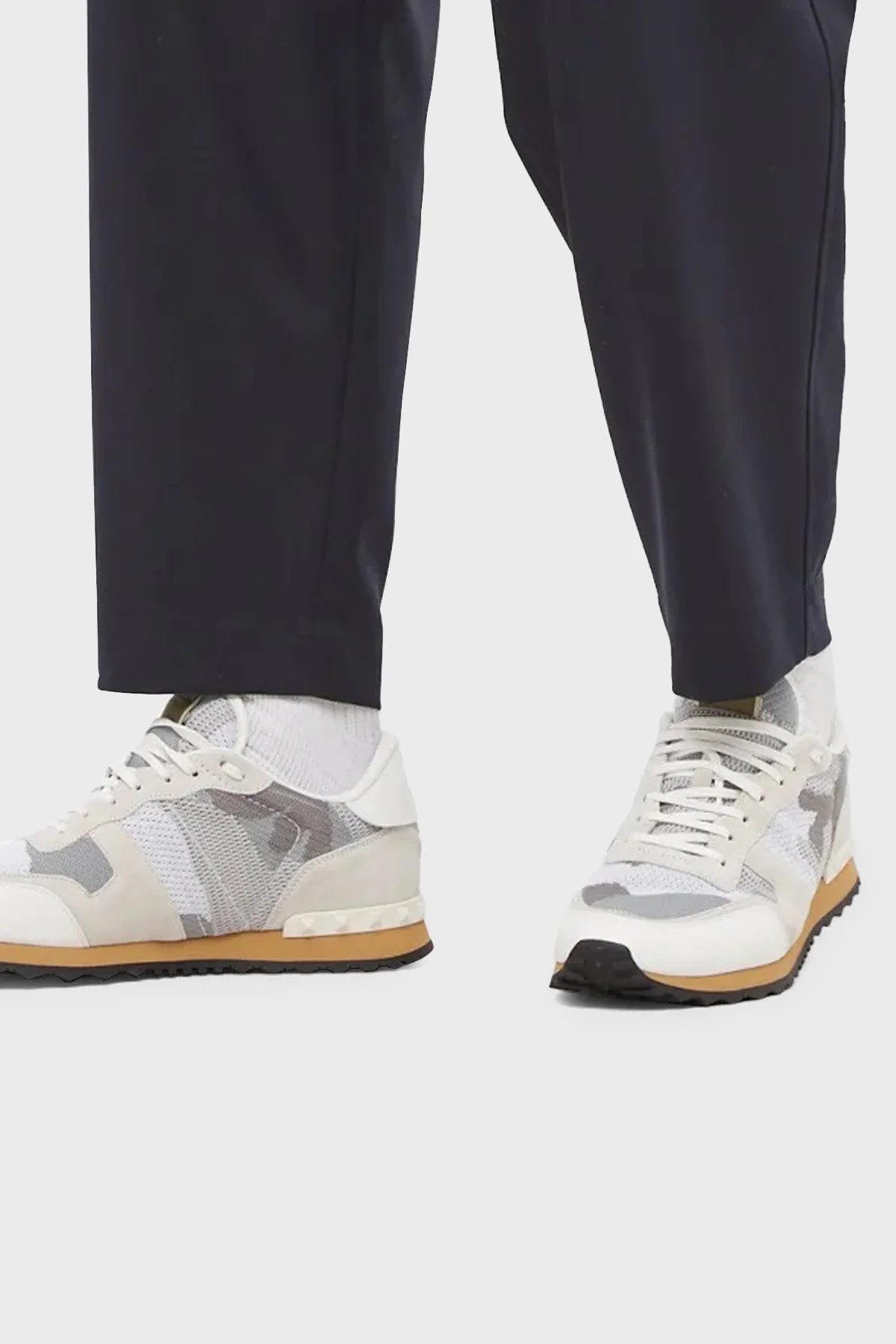 Valentino Garavani Hakiki Deri Sneaker Erkek Ayakkabı XY0S0723QRK 52X GRİ - 2