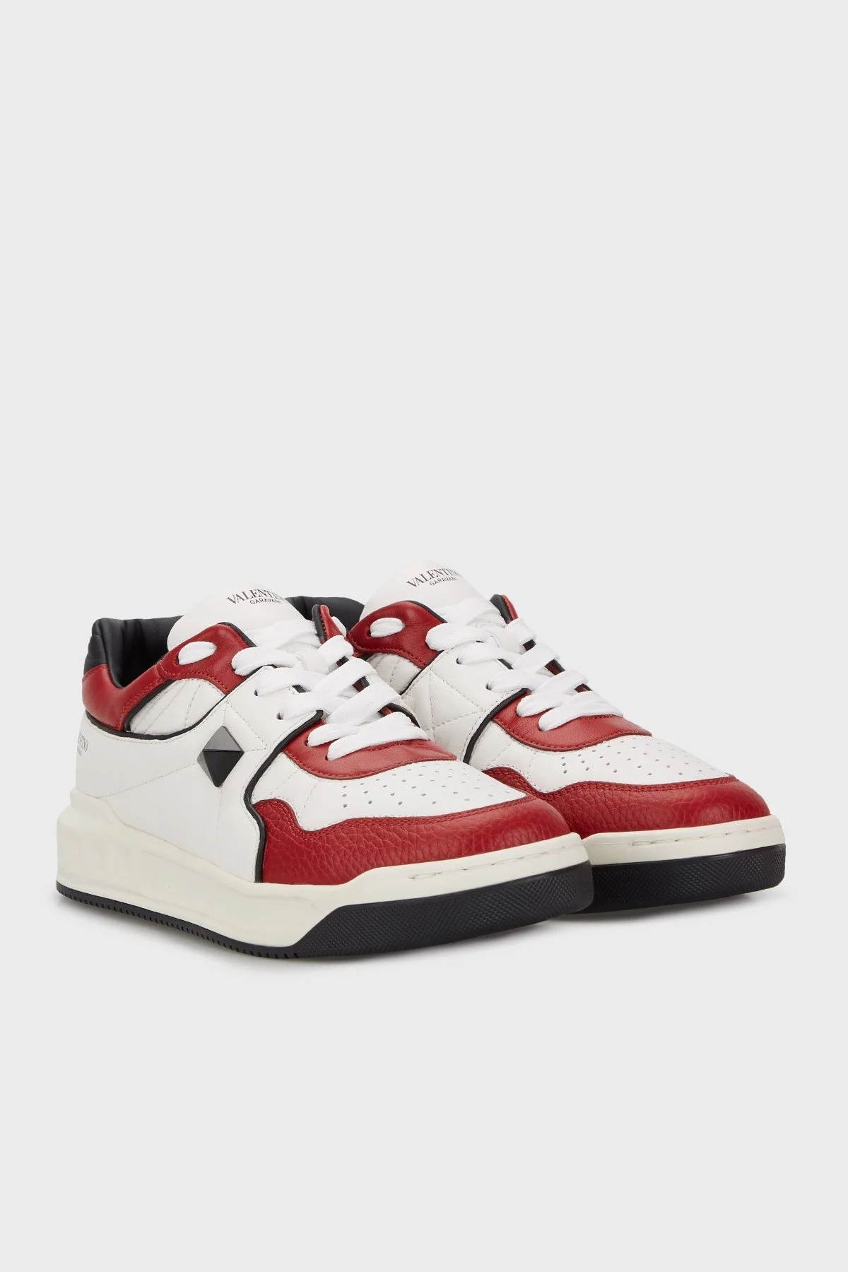 Valentino Garavani Hakiki Deri Sneaker Erkek Ayakkabı XY0S0E71NWN QE3 BEYAZ-BORDO - 8