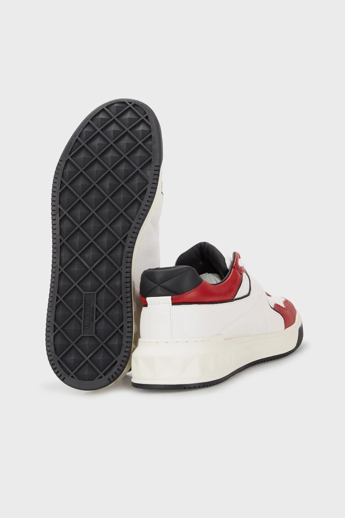 Valentino Garavani Hakiki Deri Sneaker Erkek Ayakkabı XY0S0E71NWN QE3 BEYAZ-BORDO - 9