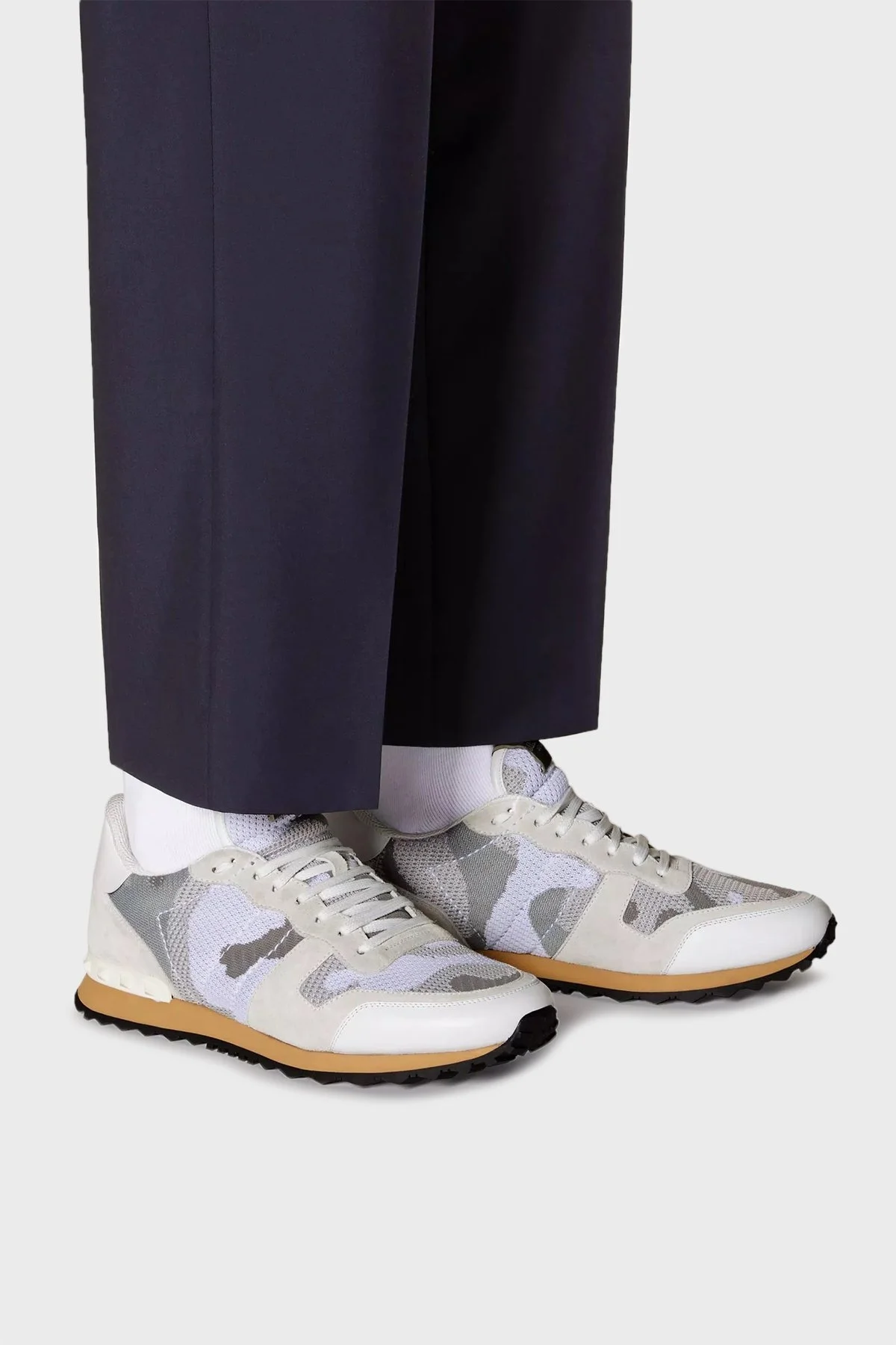 Valentino Garavani Hakiki Deri Sneaker Erkek Ayakkabı XY2S0723QRK 52X GRİ - 2