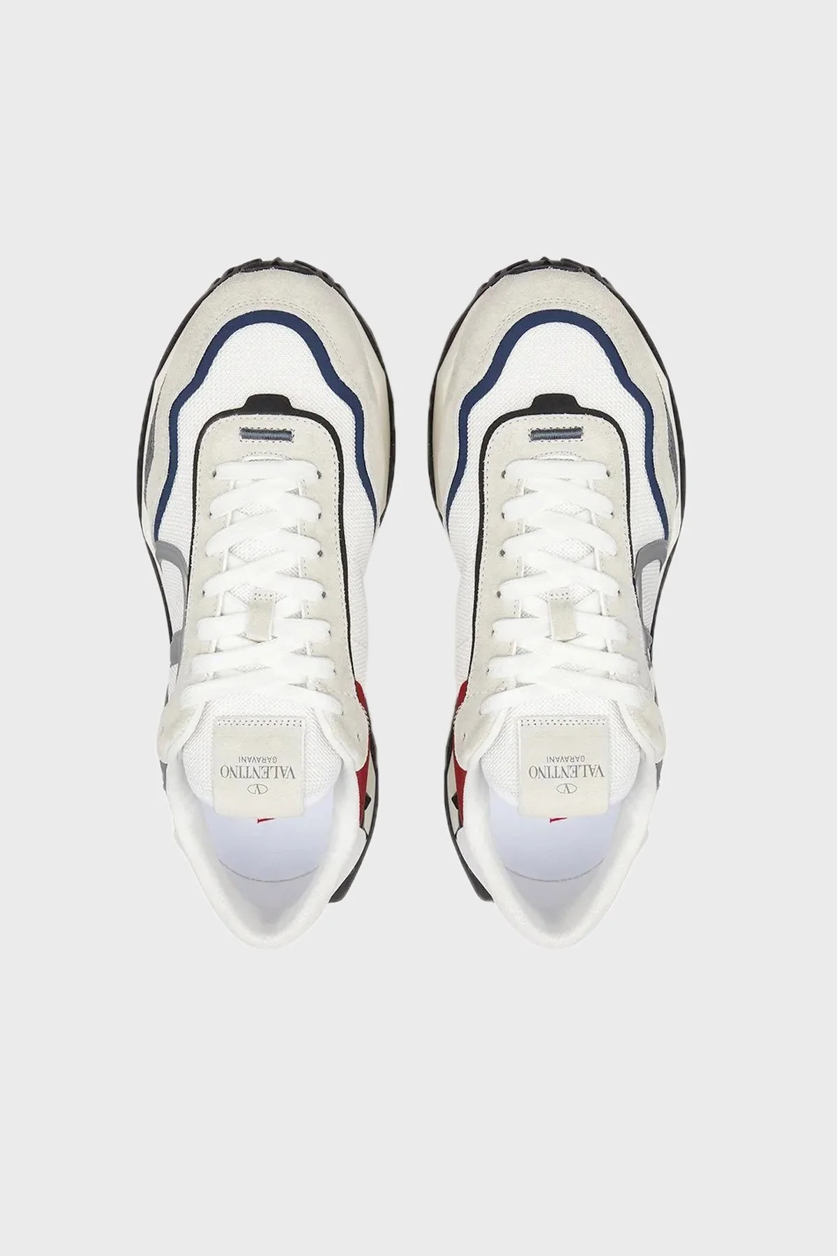 Valentino Garavani Süet Spor Erkek Ayakkabı 1Y2S0F28SAS7DC BEYAZ-GRİ - 5