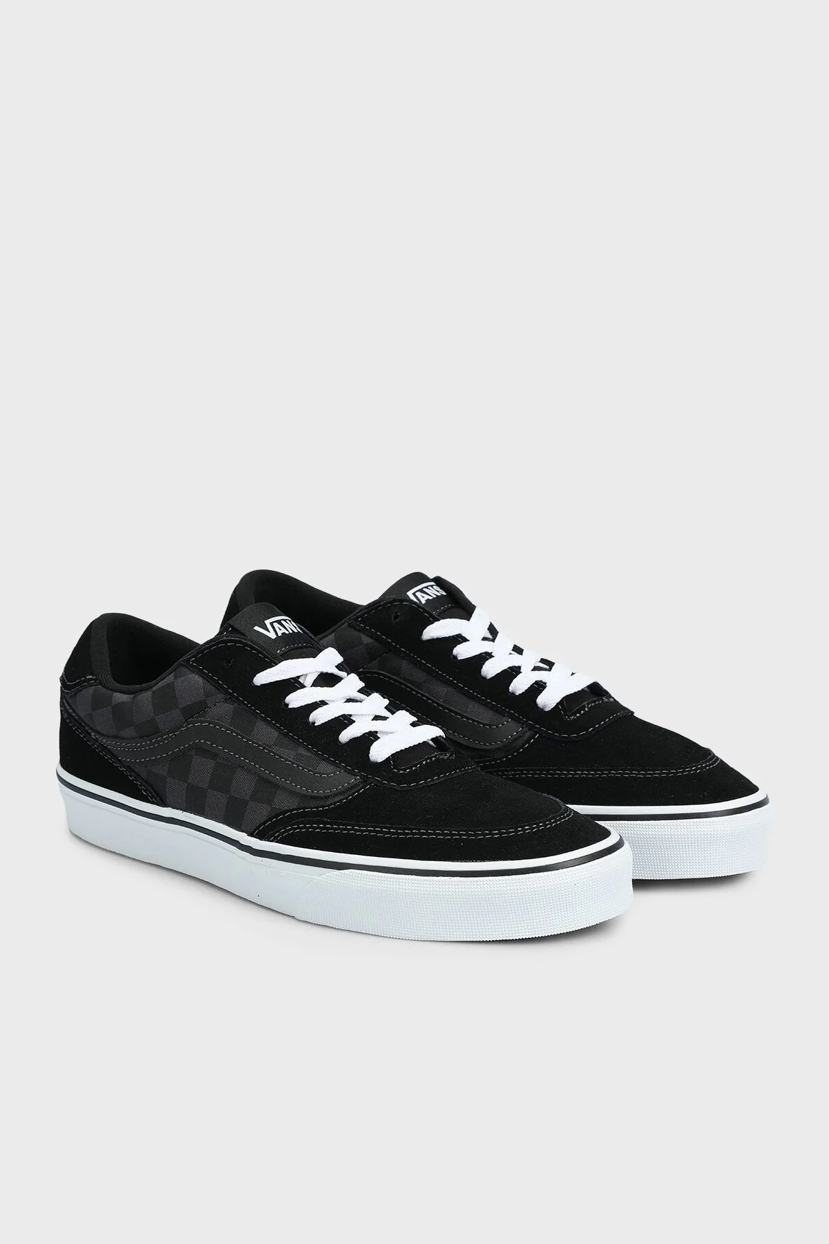 Vans Brooklyn LS Süet Sneaker Erkek Ayakkabı VN000D7QKOU1 SİYAH-GRİ - 2